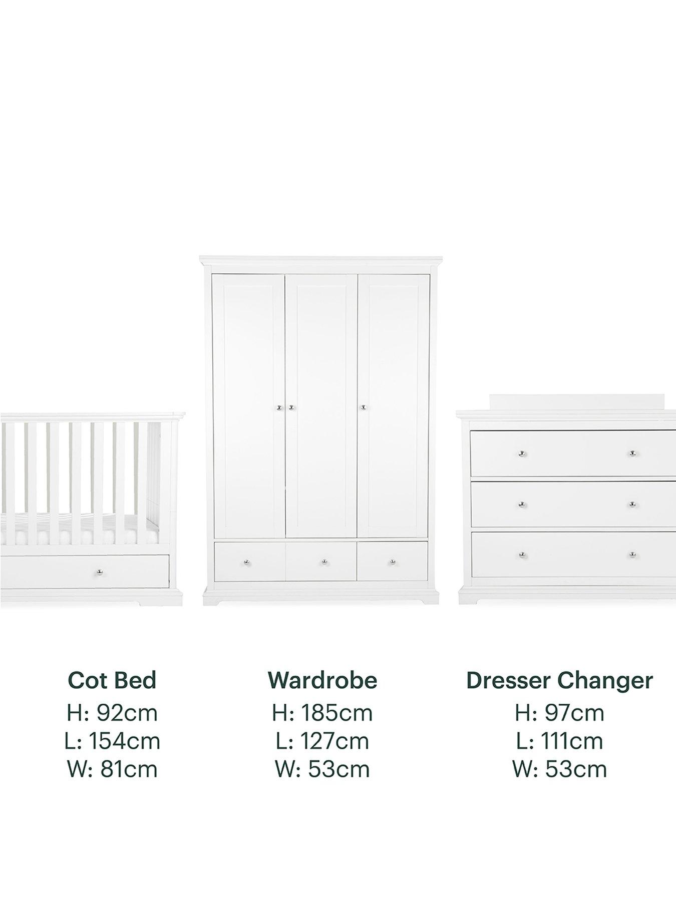Image 7 of 8 of CuddleCo Beaumont 3 Piece Nursery Furniture Set - White