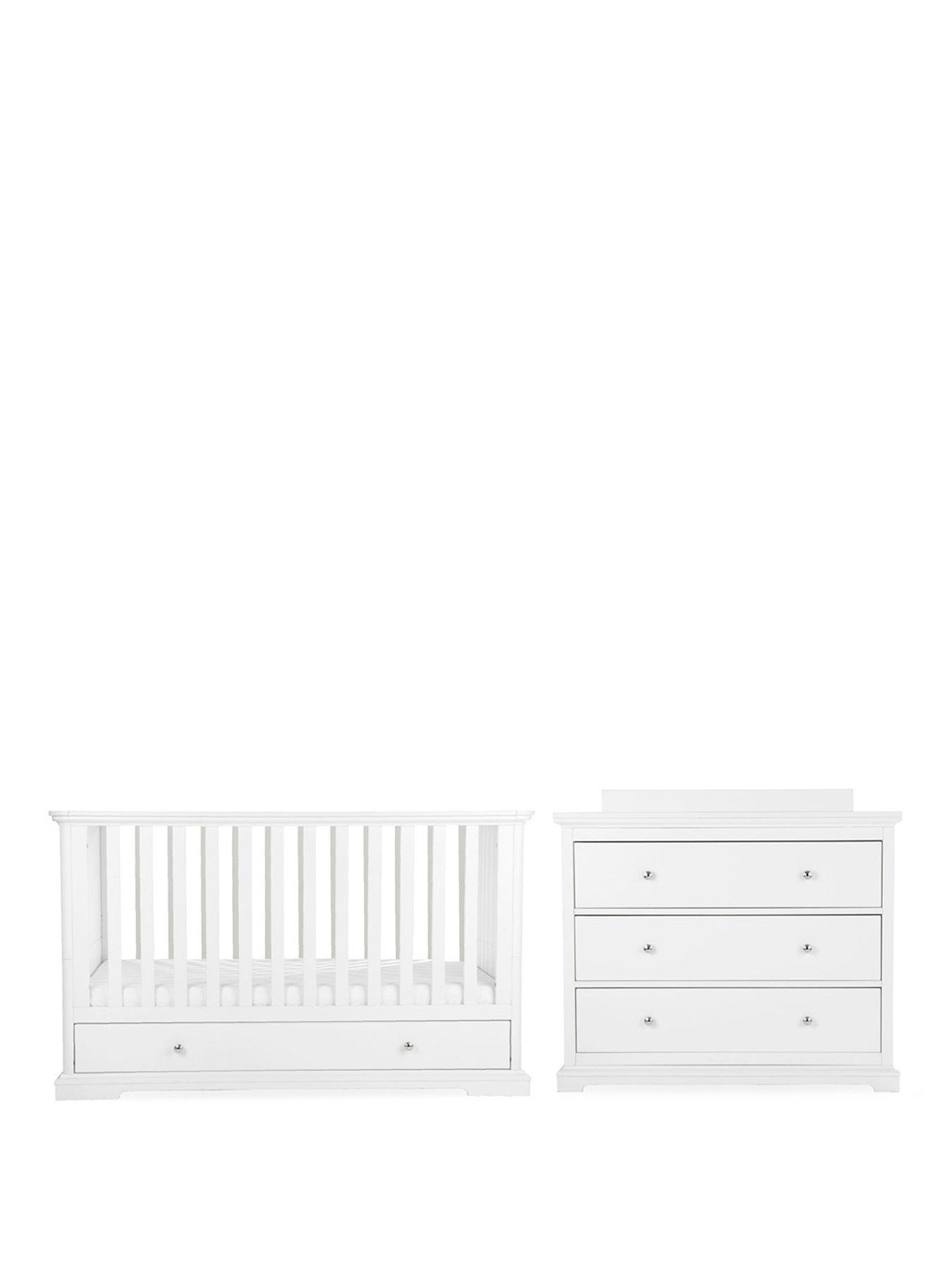 Image 2 of 5 of CuddleCo Beaumont 2pc Set - Low Cot Bed - White