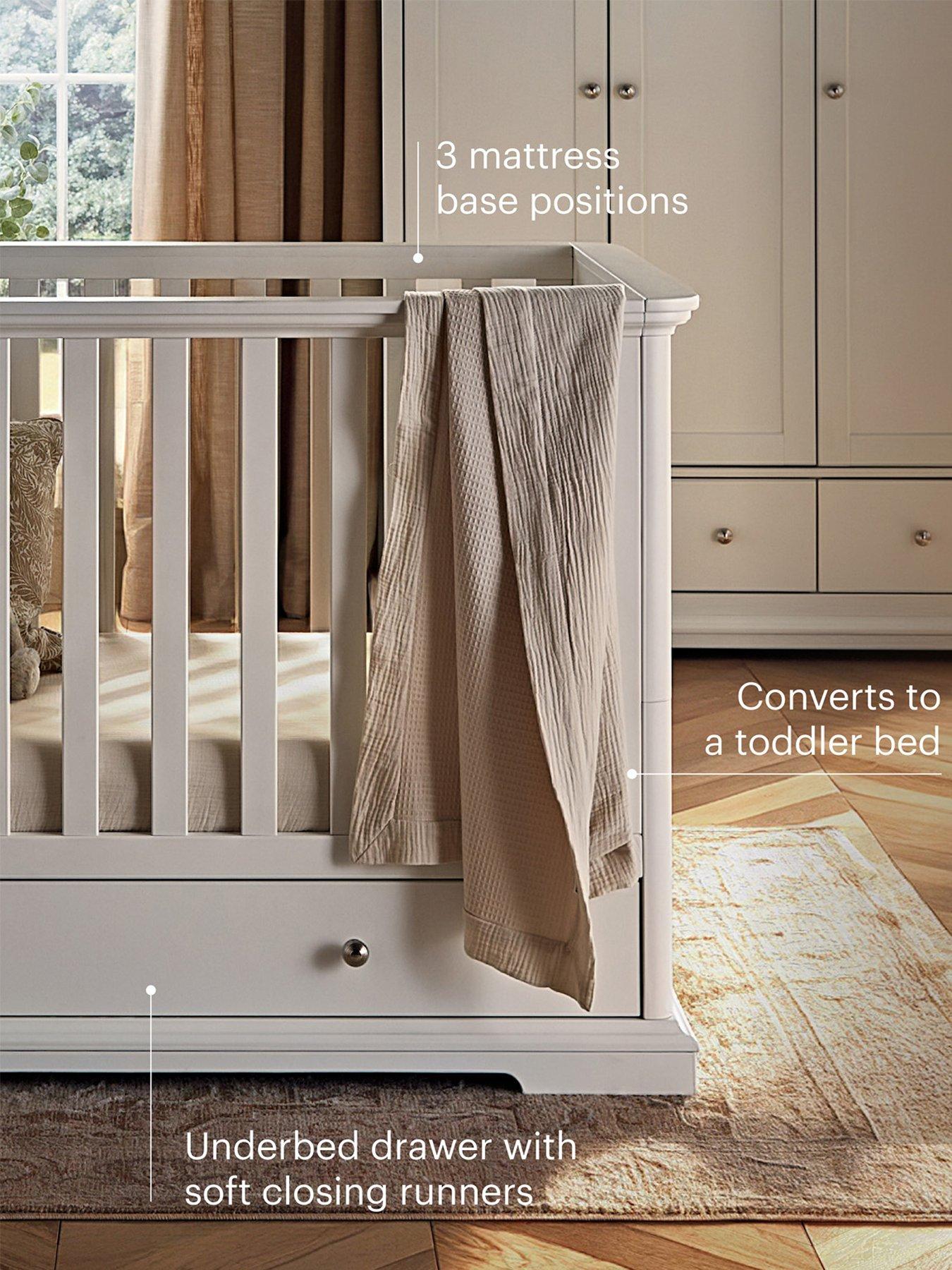 Image 4 of 5 of CuddleCo Beaumont 2pc Set - Low Cot Bed - White