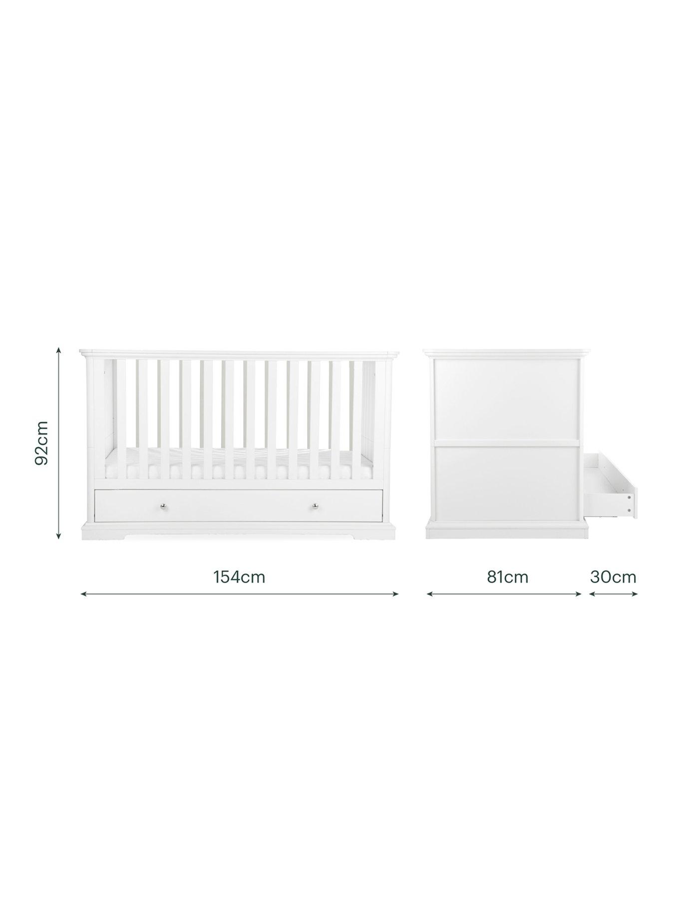 Image 5 of 6 of CuddleCo Beaumont Cot Bed - Low - White