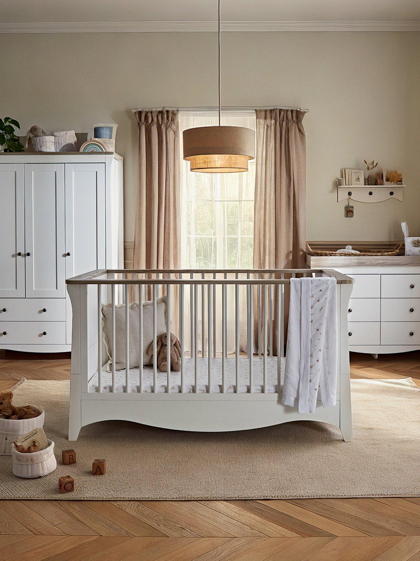 CuddleCo Clara Luxe 3 Piece Furniture Set - White & Ash