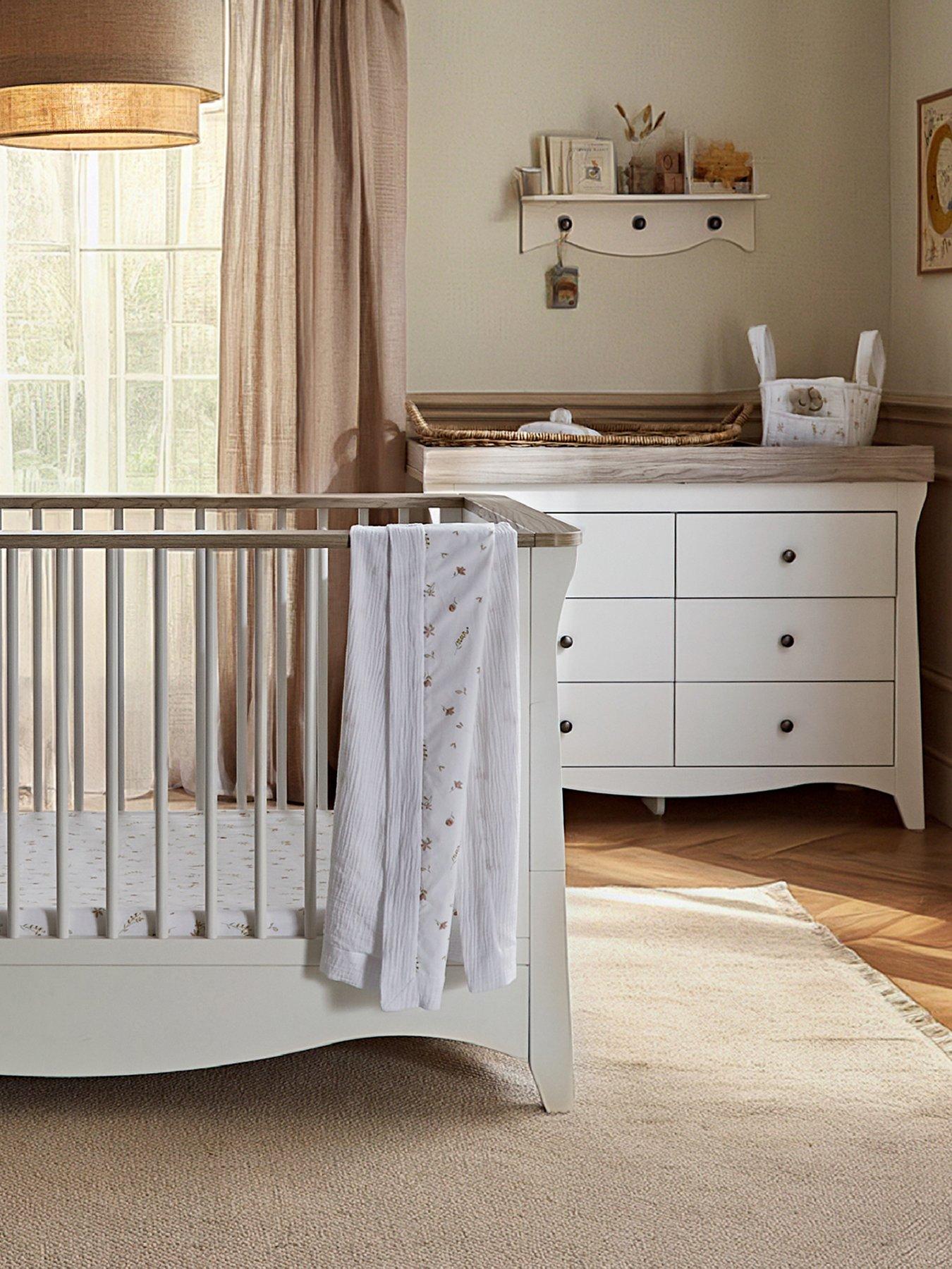 CuddleCo Clara Luxe 2 Piece Furniture Set - White & Ash