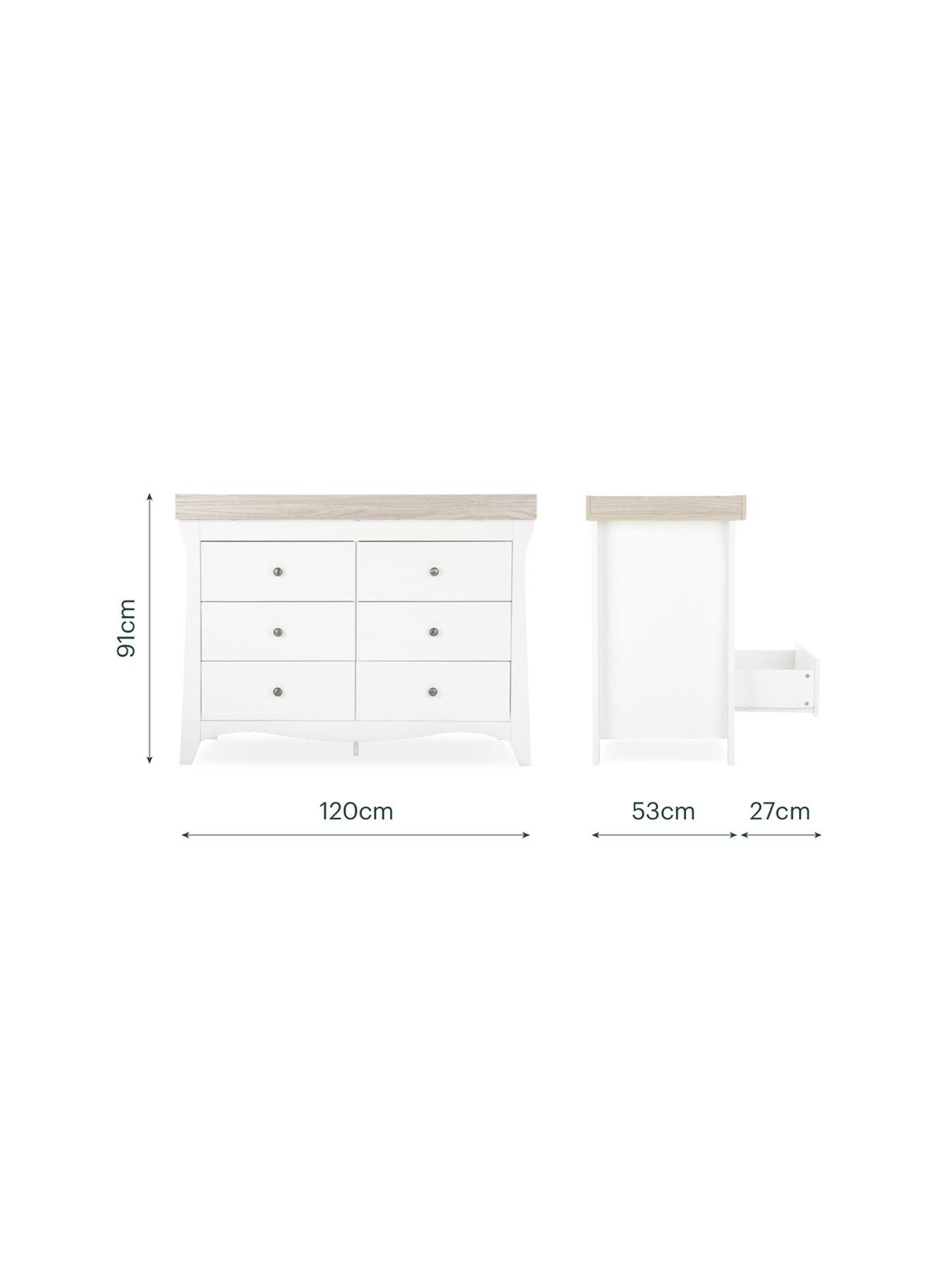 Image 5 of 6 of CuddleCo Clara 6 Drawer Dresser Changer - White & Ash