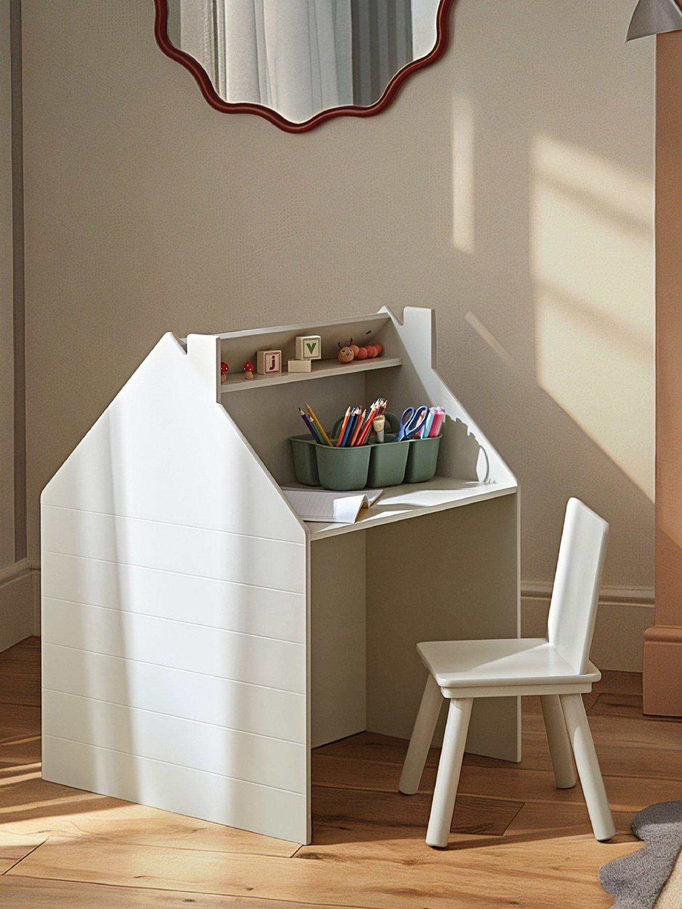 Image 1 of 4 of CuddleCo Play House Storage Desk with Easel and Chair - Pebble