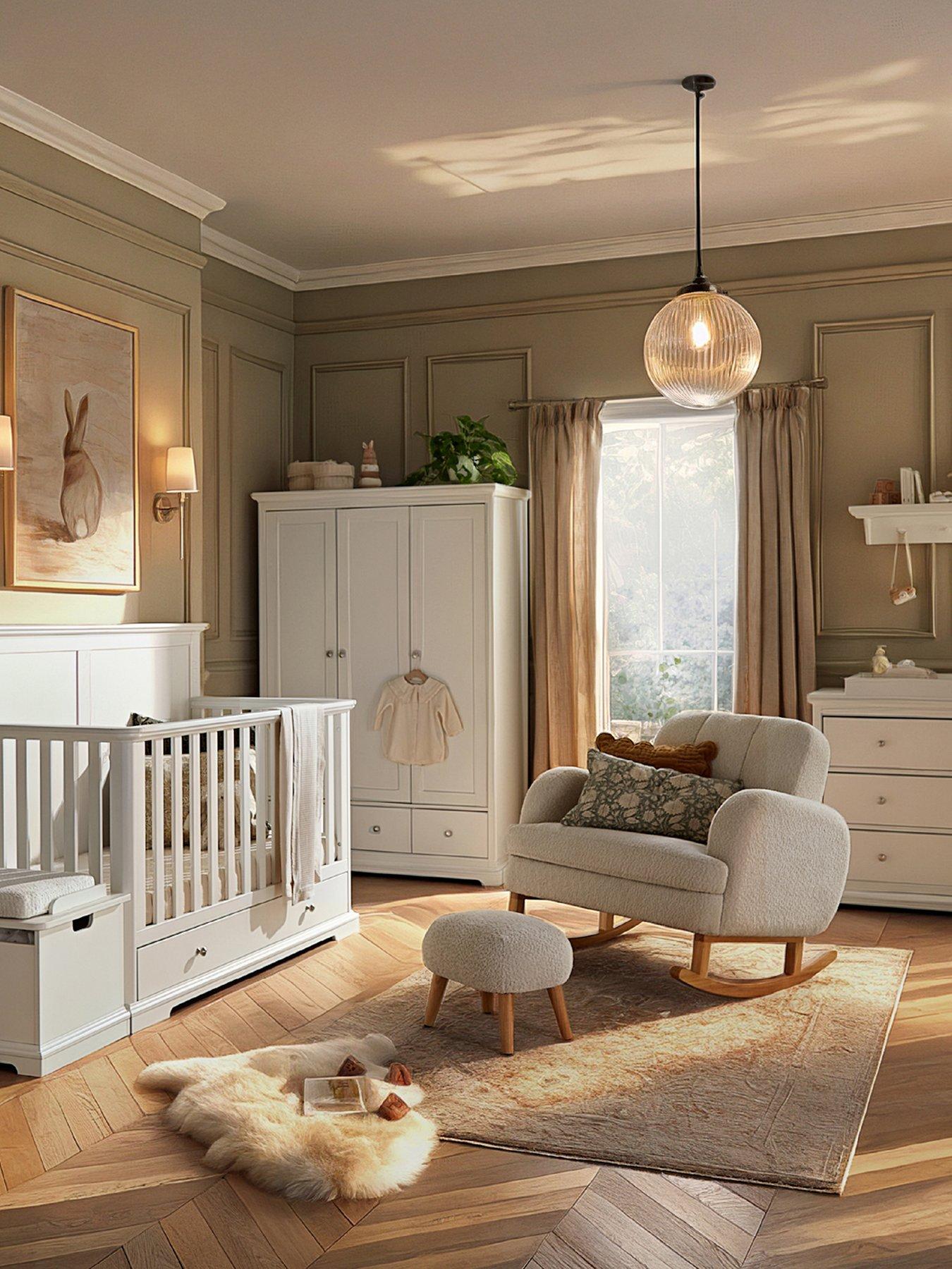 Image 1 of 6 of CuddleCo Beaumont Grand 3 Piece Nursery Furniture Set - White