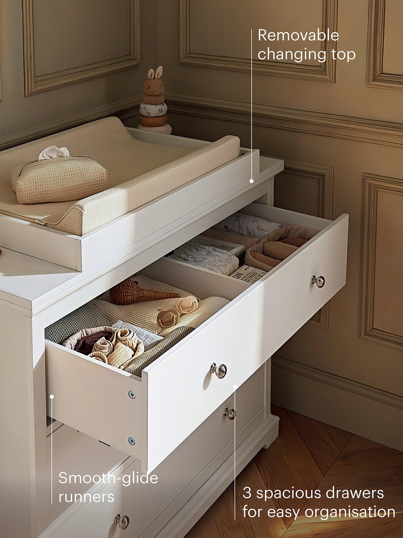 Image 5 of 6 of CuddleCo Beaumont Grand 3 Piece Nursery Furniture Set - White