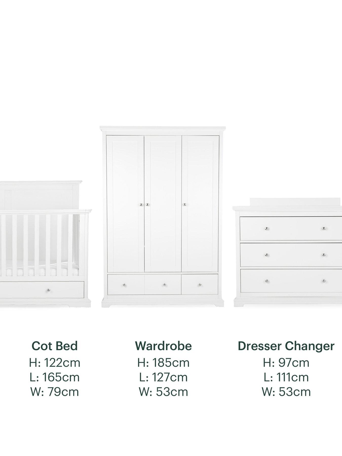 Image 7 of 8 of CuddleCo Beaumont Grand 3 Piece Nursery Furniture Set - White