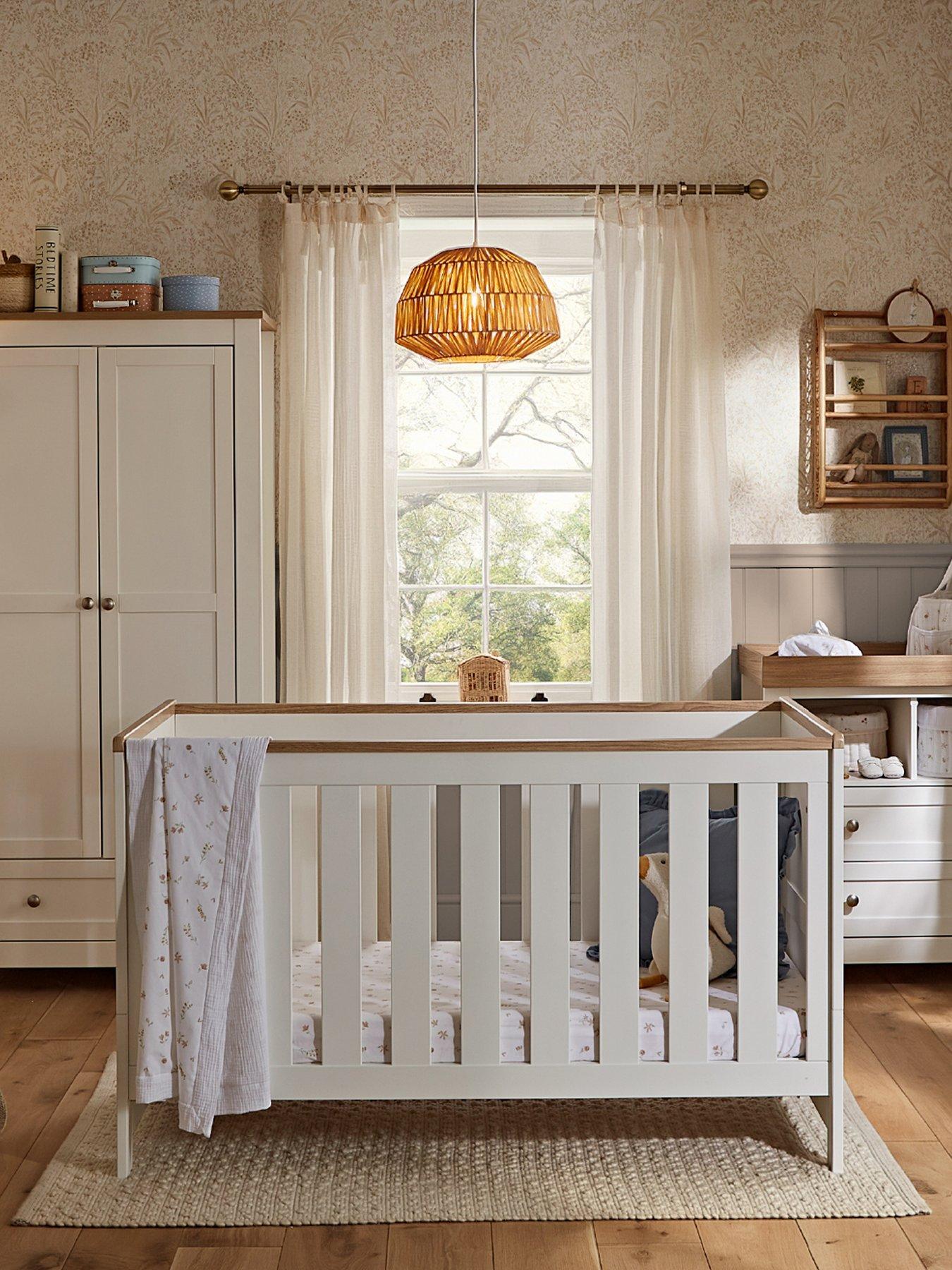 Image 1 of 8 of CuddleCo Burford 3 Piece Furniture Set - White &amp; Oak