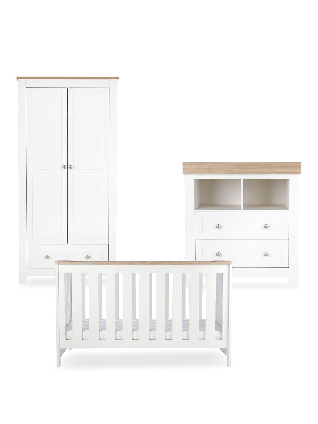 Image 2 of 8 of CuddleCo Burford 3 Piece Furniture Set - White &amp; Oak