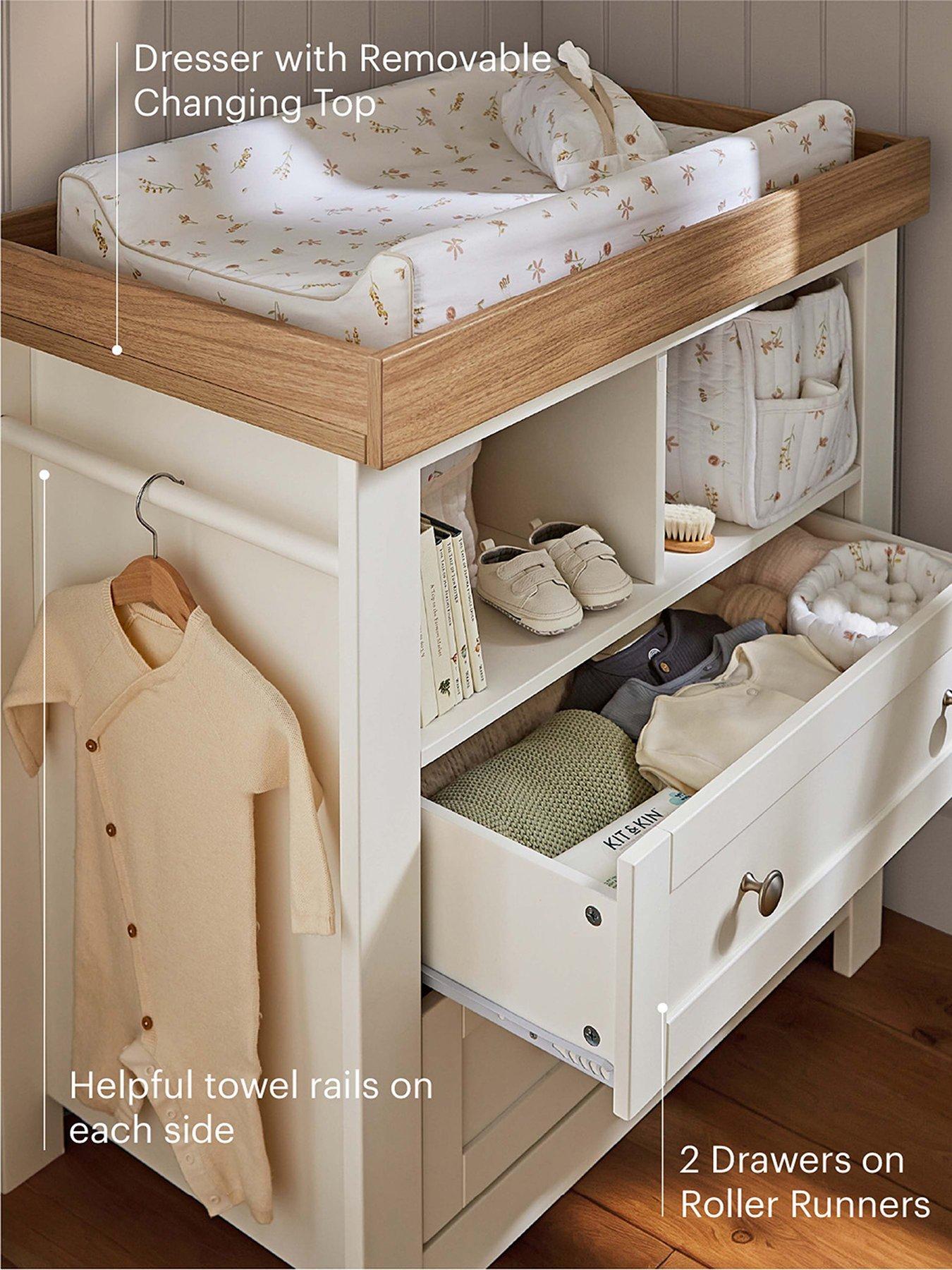 Image 5 of 8 of CuddleCo Burford 3 Piece Furniture Set - White &amp; Oak