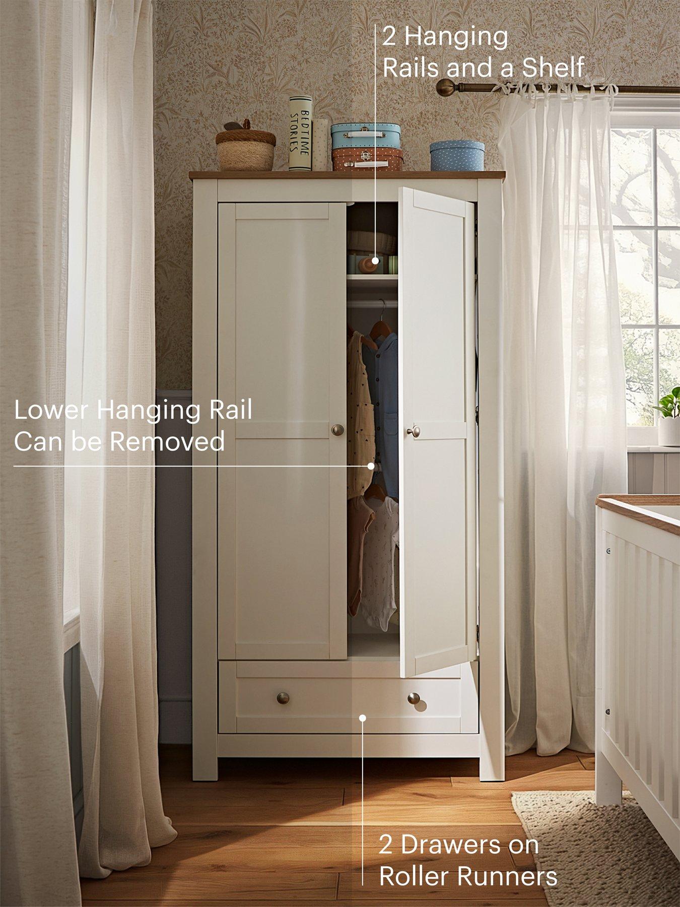 Image 6 of 8 of CuddleCo Burford 3 Piece Furniture Set - White &amp; Oak