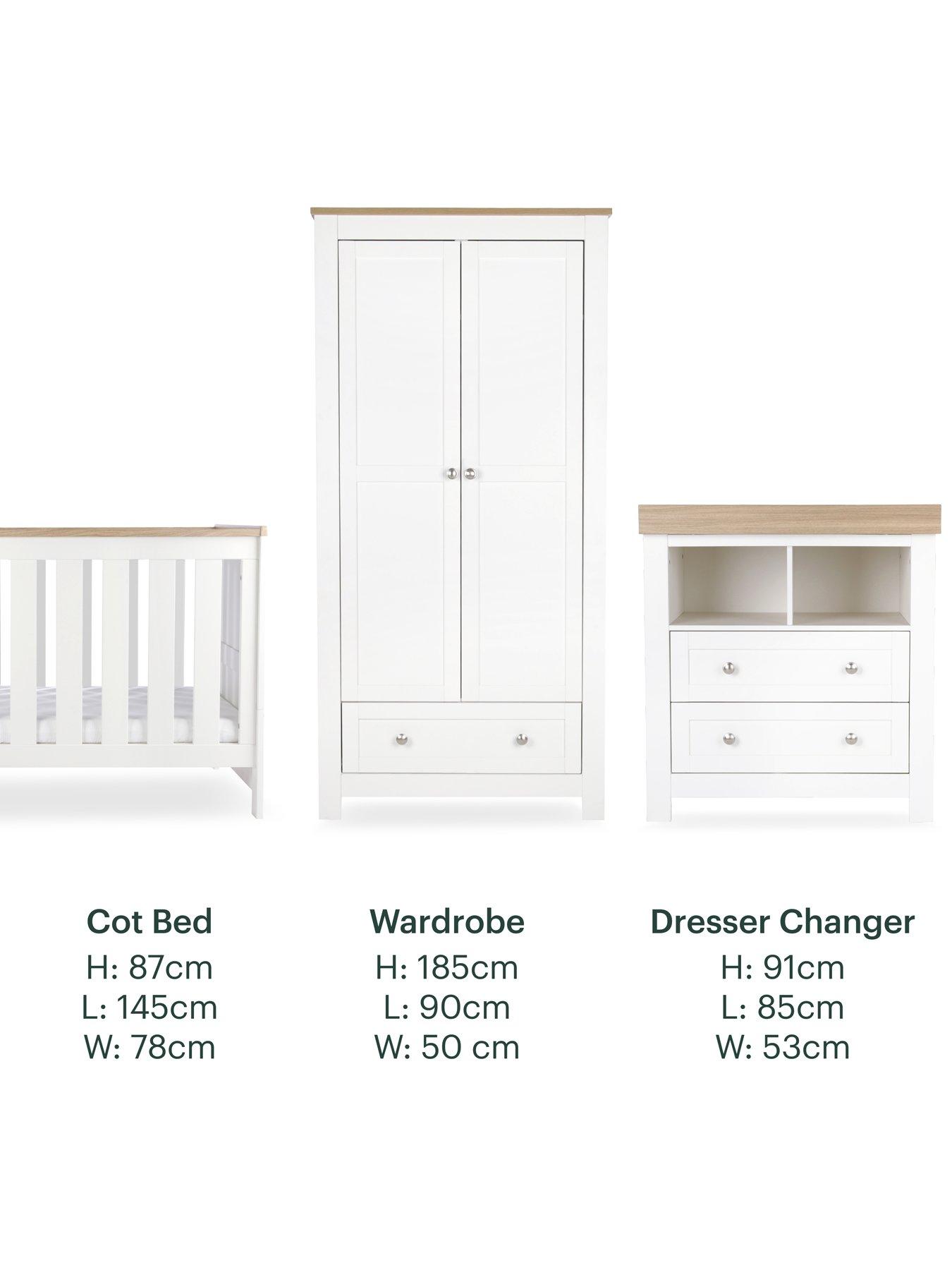 Image 7 of 8 of CuddleCo Burford 3 Piece Furniture Set - White &amp; Oak