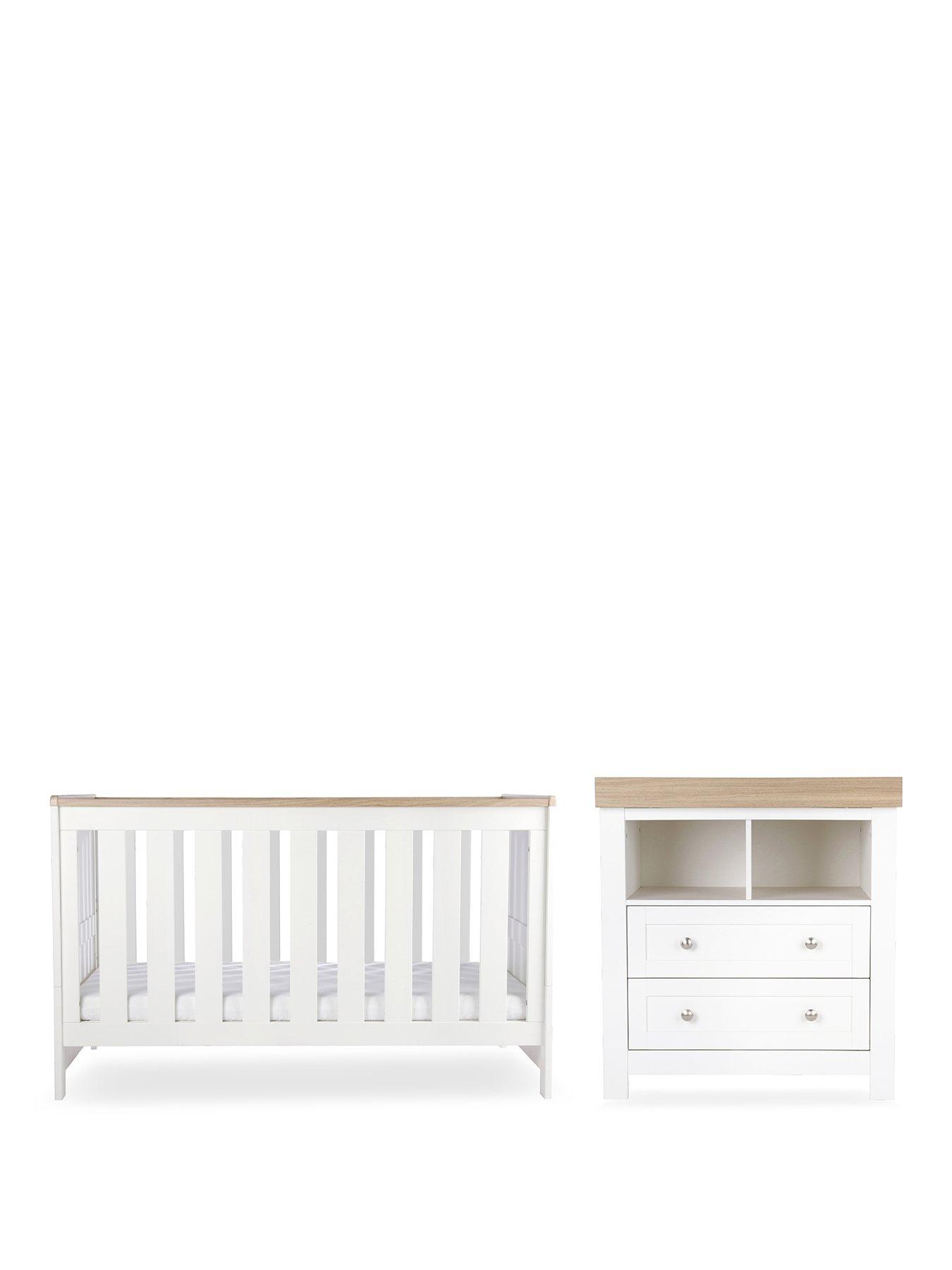 Image 2 of 8 of CuddleCo Burford 2 Piece Furniture Set - White &amp; Oak