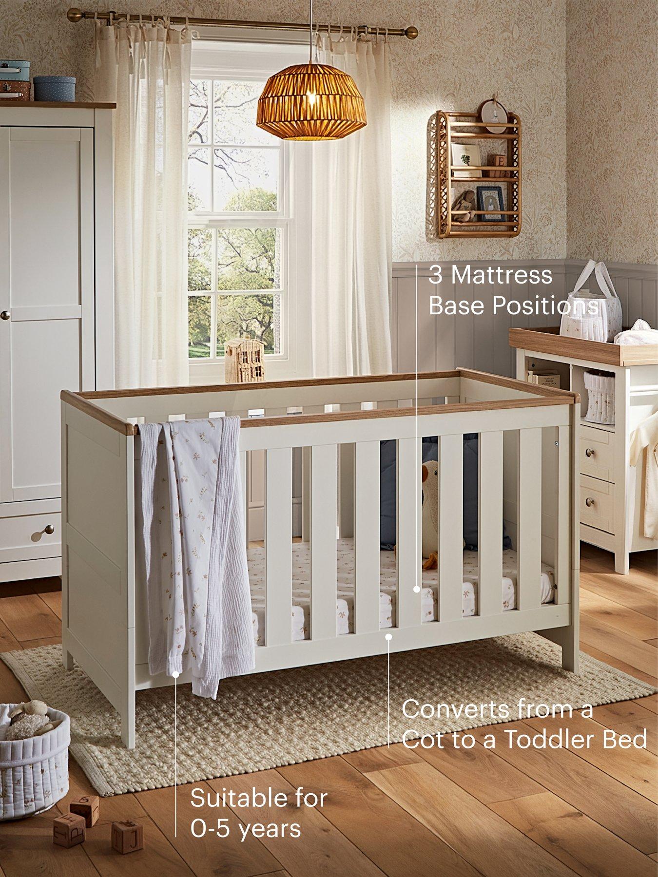 Image 4 of 8 of CuddleCo Burford 2 Piece Furniture Set - White &amp; Oak