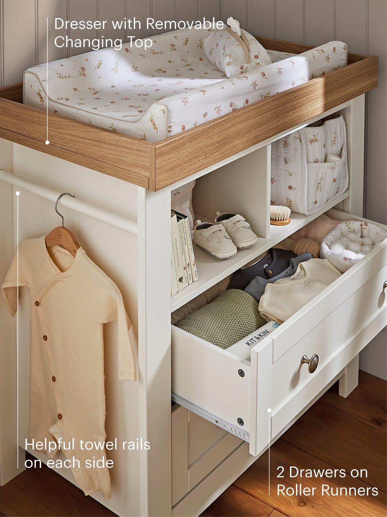 Image 5 of 8 of CuddleCo Burford 2 Piece Furniture Set - White &amp; Oak