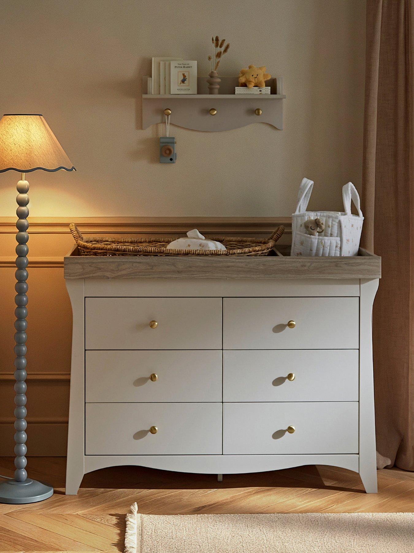 CuddleCo Clara Wide 6 dwr Dresser Changer - Cashmere/Ash