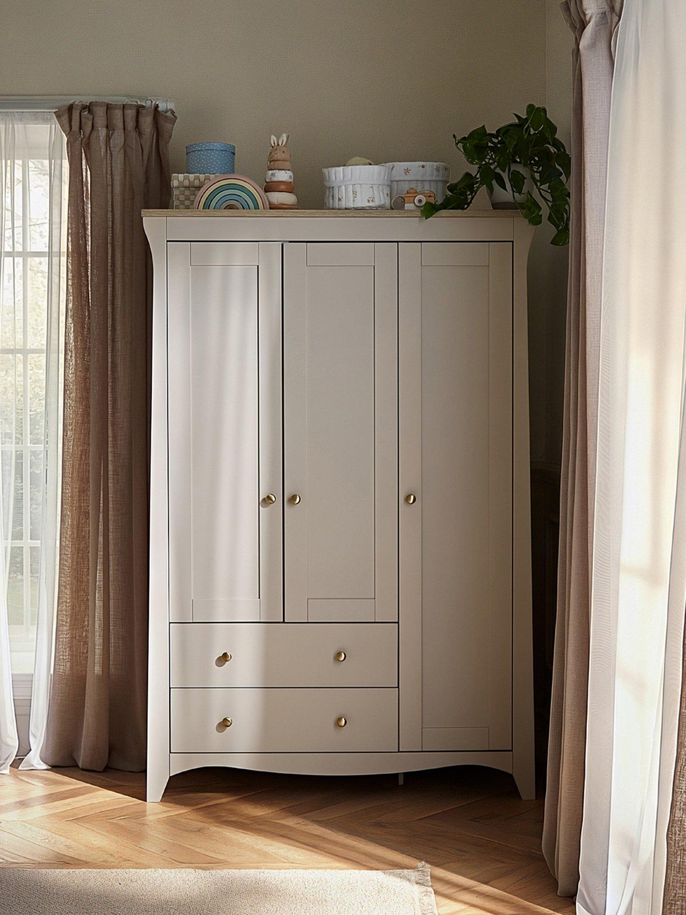 CuddleCo Clara Triple Wardrobe 2dwr - Cashmere/Ash