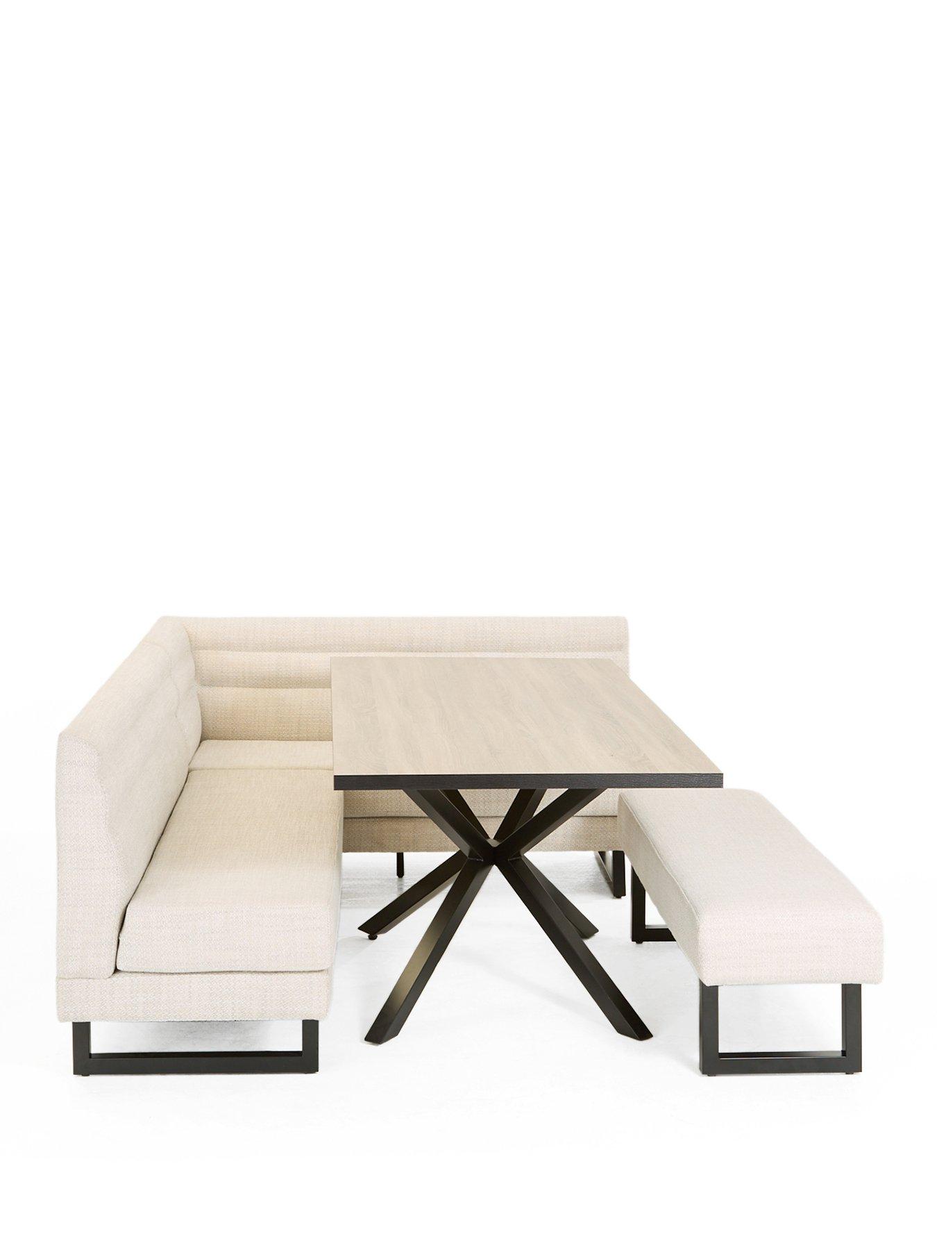 Image 2 of 7 of The Very Collection Rocco Corner Dining Bench With Oslo Dining Table Dining Set - Natural/Black -&nbsp;FSC&reg; Certified