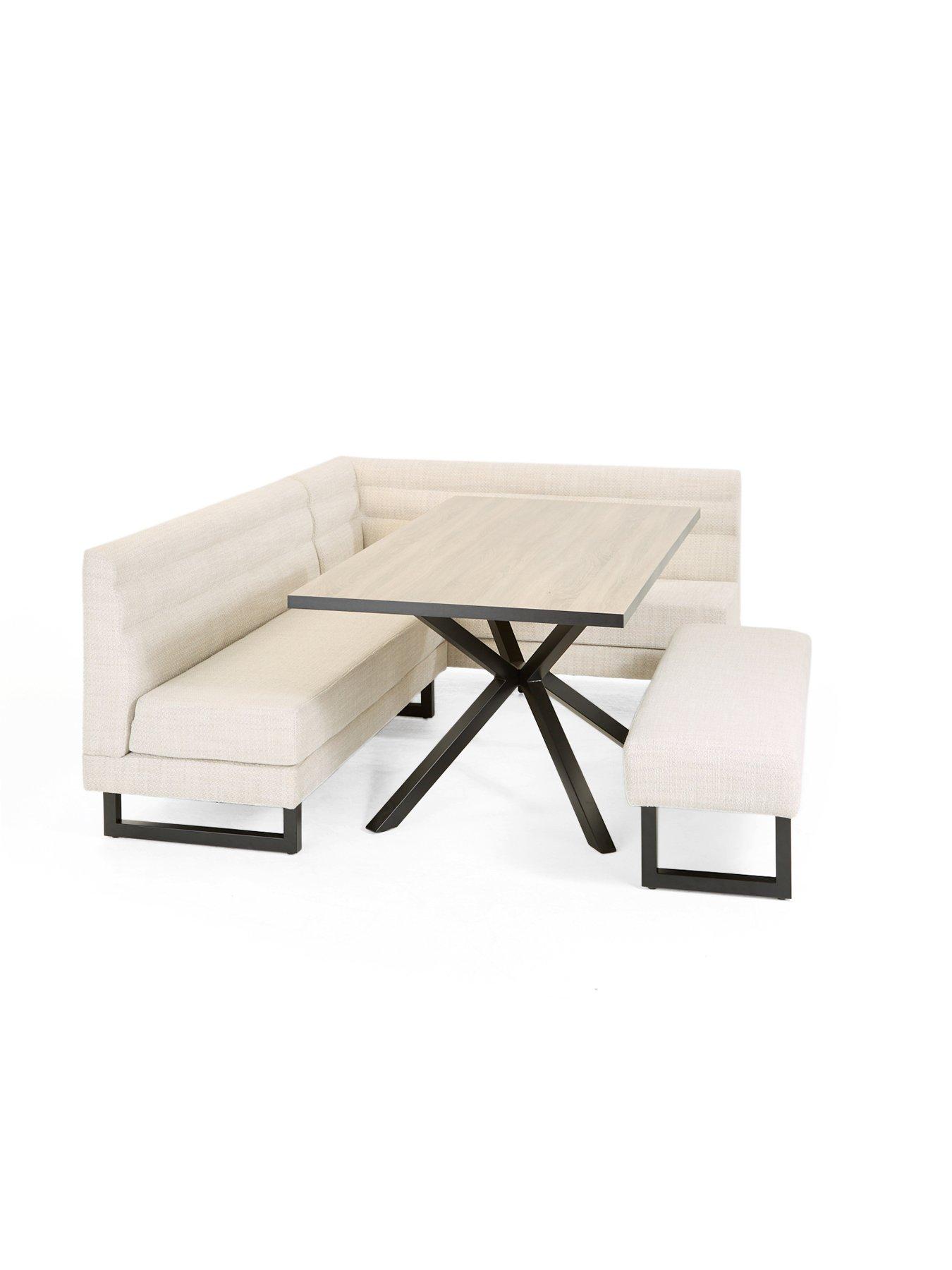 Image 3 of 7 of The Very Collection Rocco Corner Dining Bench With Oslo Dining Table Dining Set - Natural/Black -&nbsp;FSC&reg; Certified
