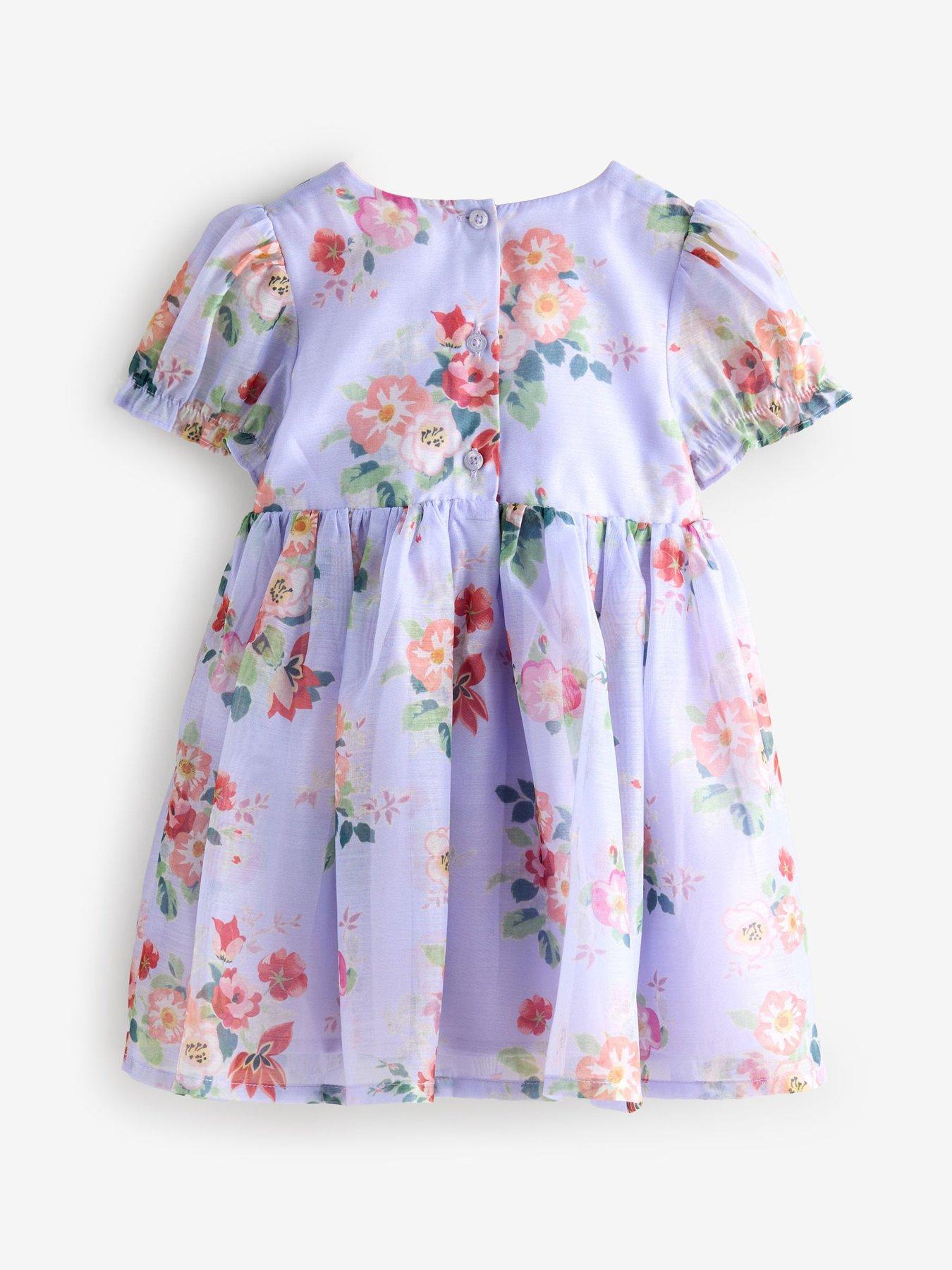 Image 6 of 6 of Cath Kidston Younger Girls Floral Corsage Occasion Dress - Purple