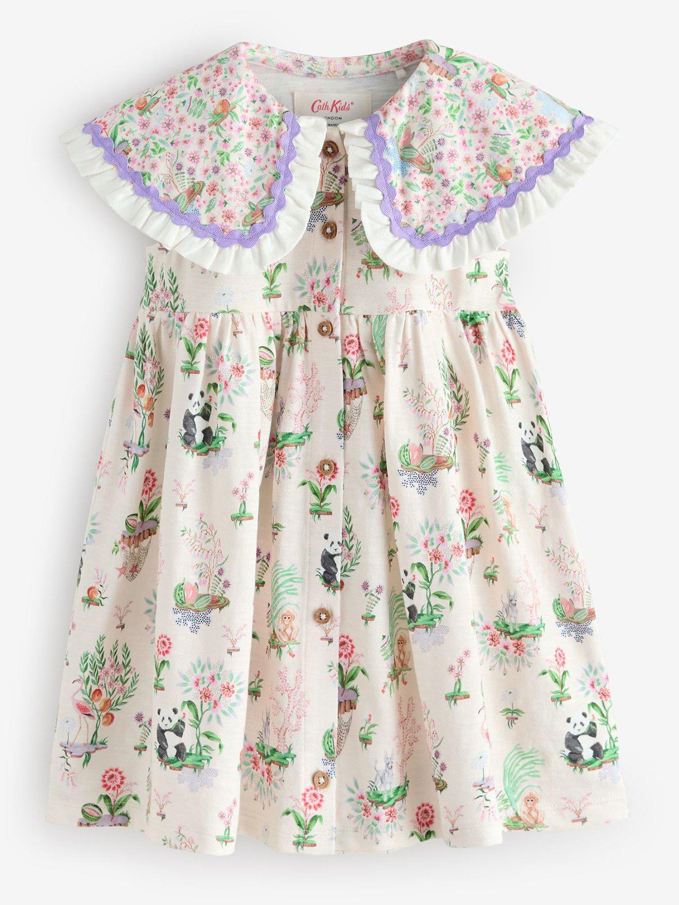 Cath Kidston Panda  &  Floral Print Dress - Cream