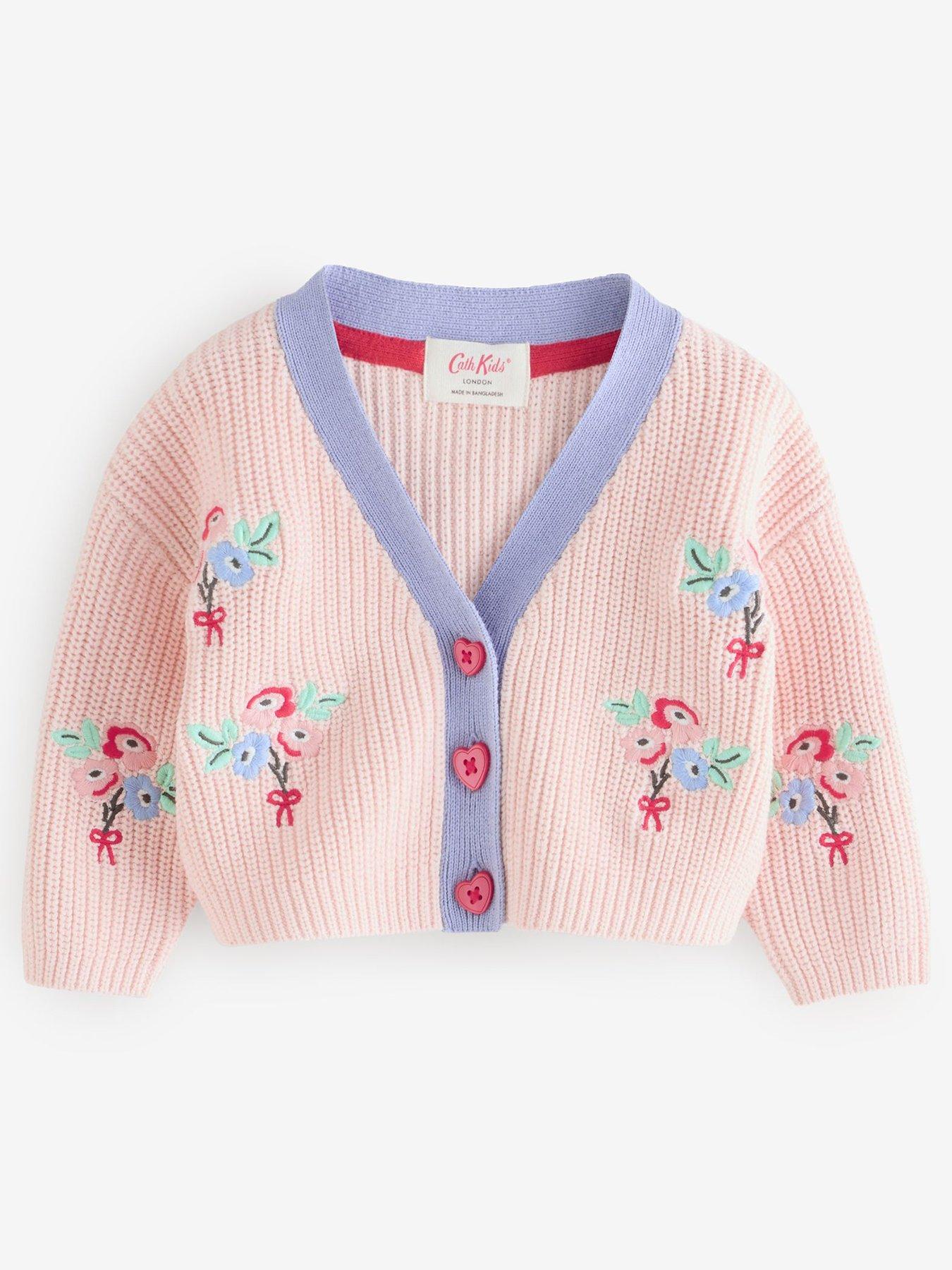 Image 2 of 7 of Cath Kidston Younger Girls Flower Knitted Cardigan - Pink