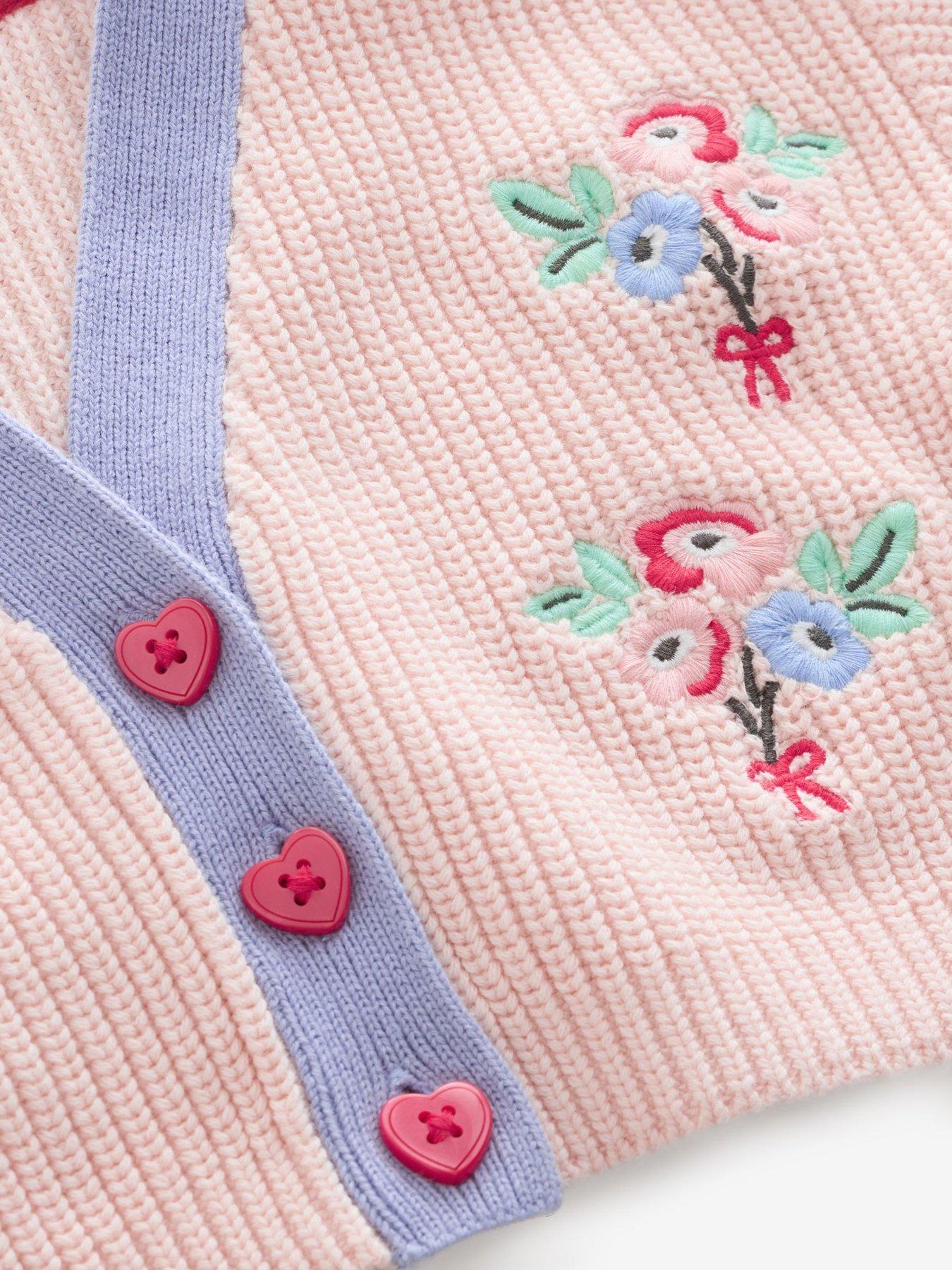Image 6 of 7 of Cath Kidston Younger Girls Flower Knitted Cardigan - Pink