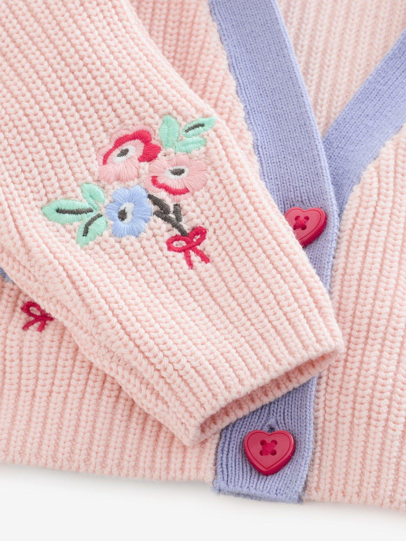 Image 7 of 7 of Cath Kidston Younger Girls Flower Knitted Cardigan - Pink