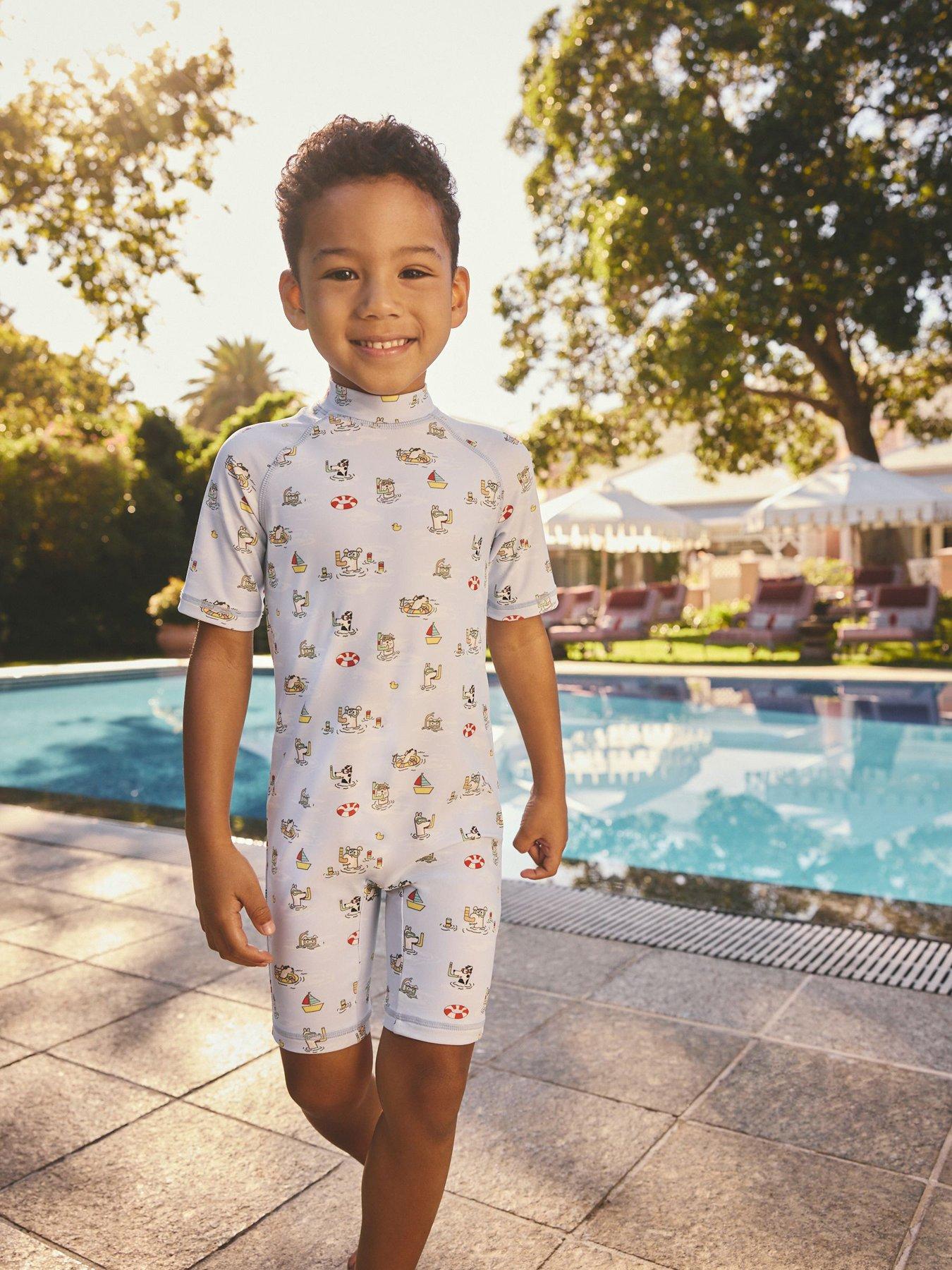 Cath Kidston Younger Boys Sailor Print Sunsafe Suit - Blue