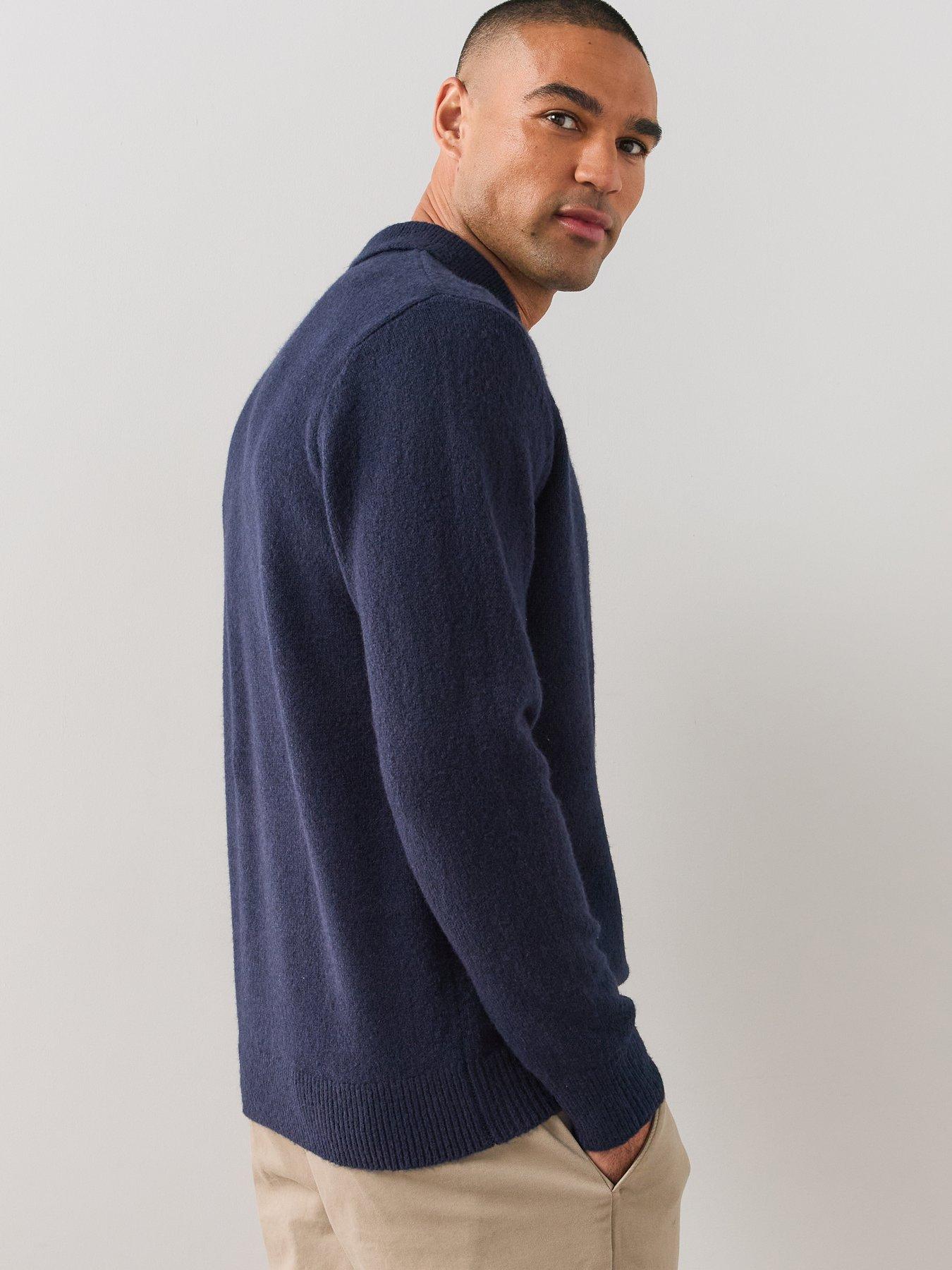 Image 2 of 7 of The Very Collection Mens Supersoft Knitted Polo Shirt - Navy