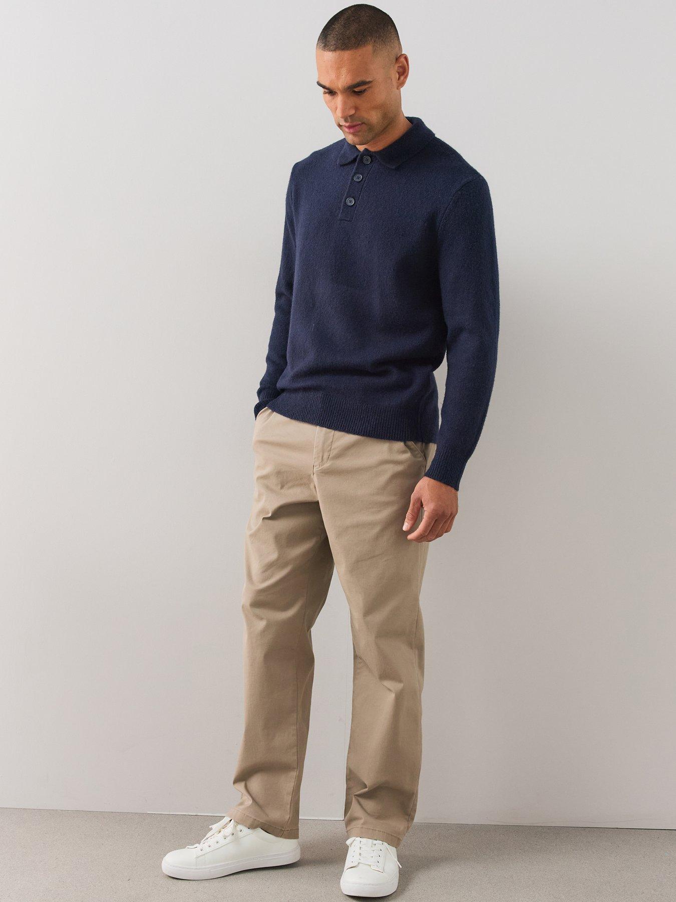 Image 3 of 7 of The Very Collection Mens Supersoft Knitted Polo Shirt - Navy