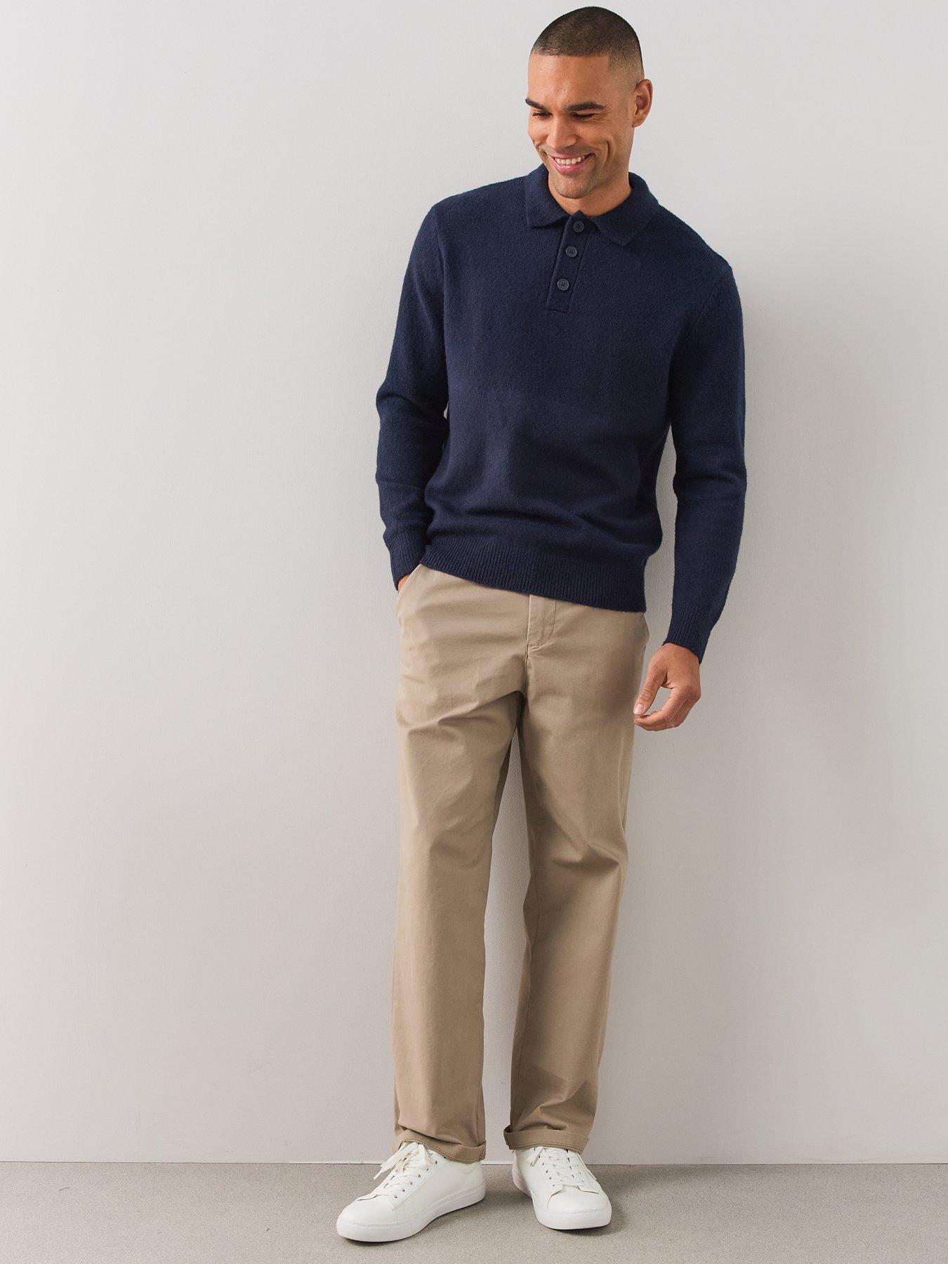 Image 6 of 7 of The Very Collection Mens Supersoft Knitted Polo Shirt - Navy