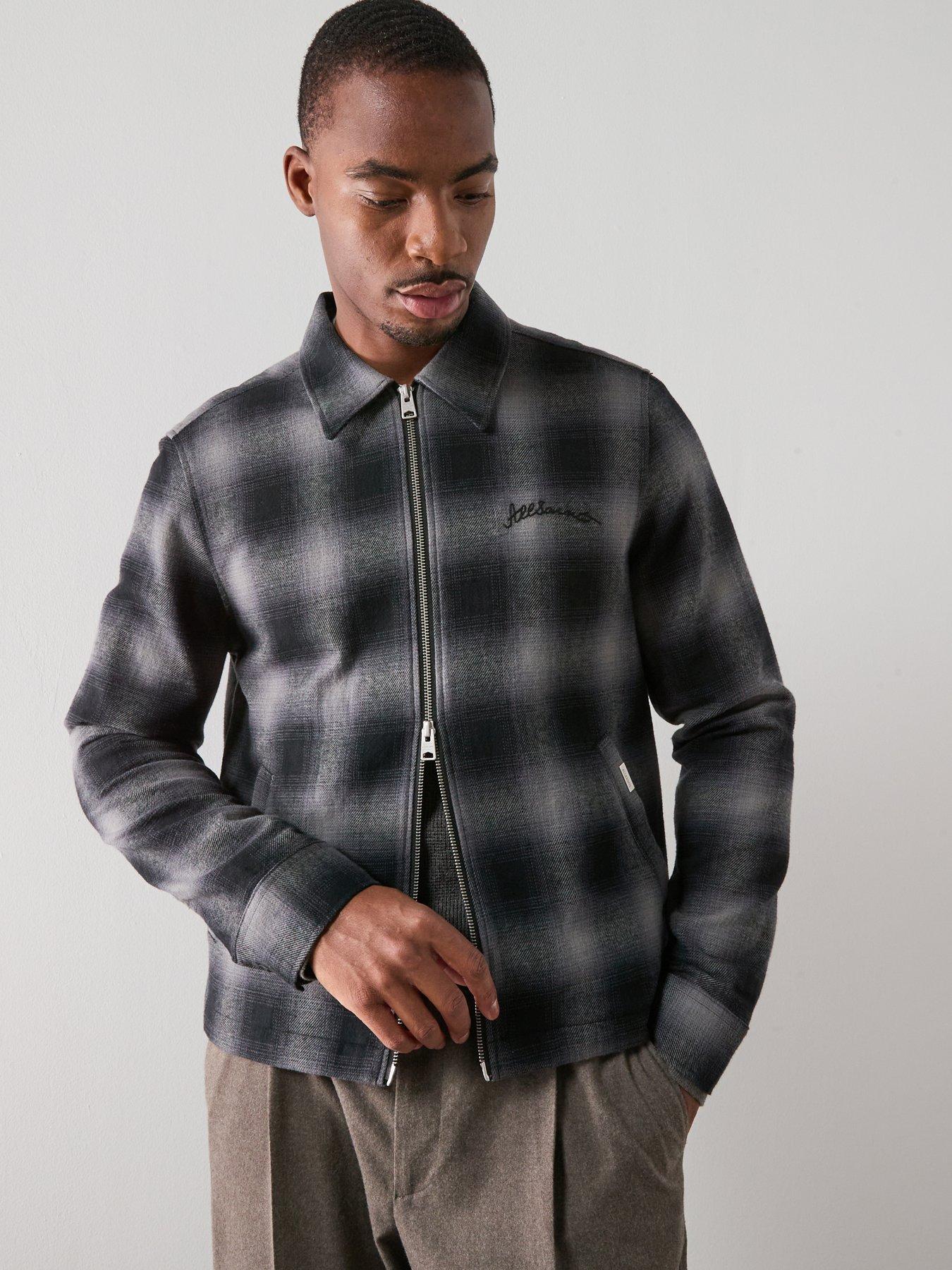 Image 1 of 6 of AllSaints Kapi Long Sleeve Checked Jacket - Dark Multi