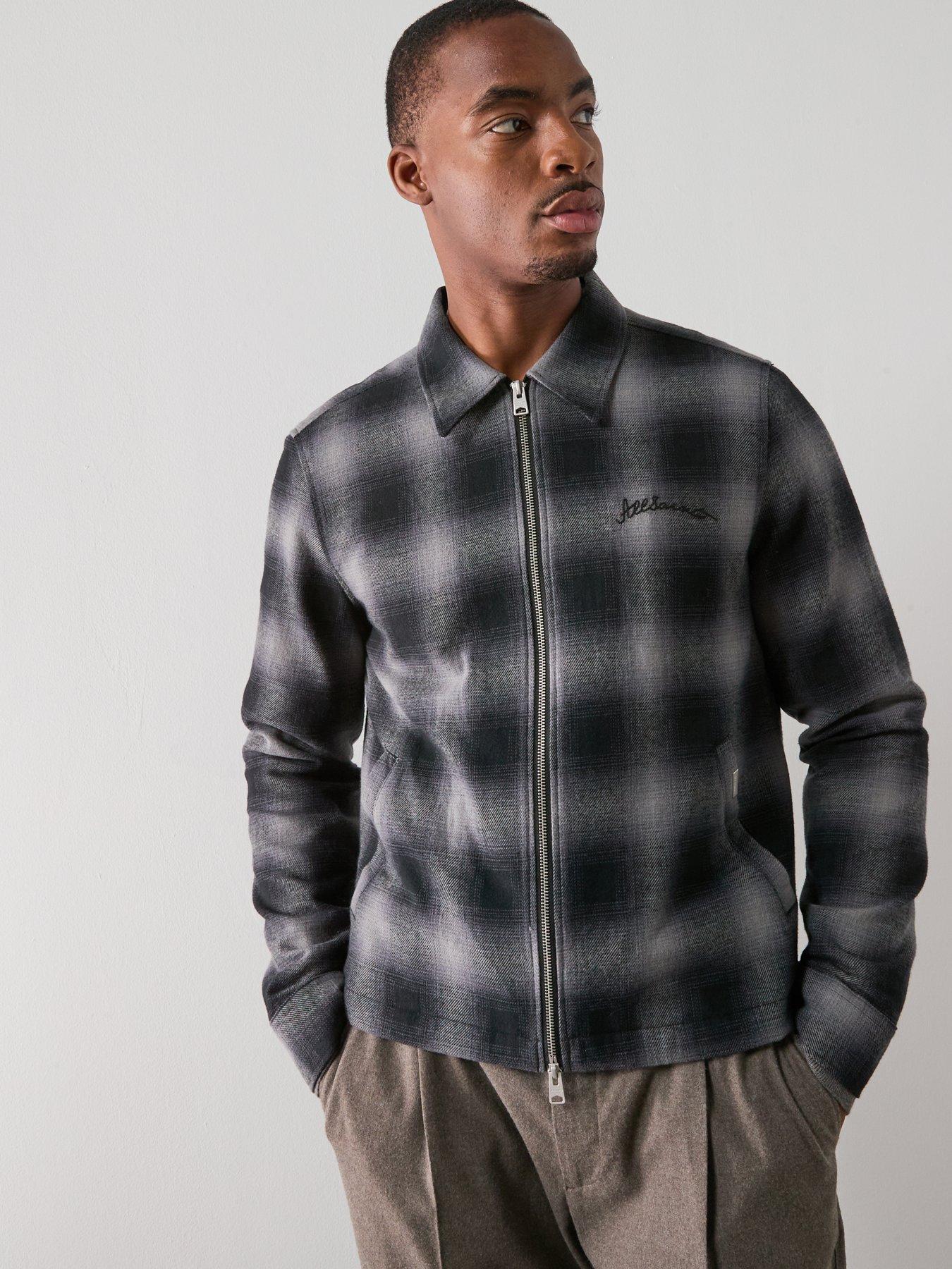 Image 5 of 6 of AllSaints Kapi Long Sleeve Checked Jacket - Dark Multi