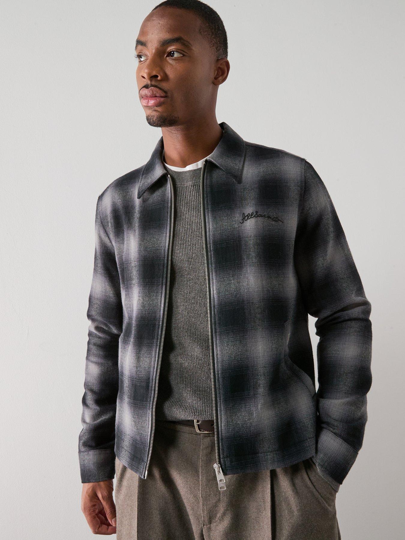 Image 6 of 6 of AllSaints Kapi Long Sleeve Checked Jacket - Dark Multi