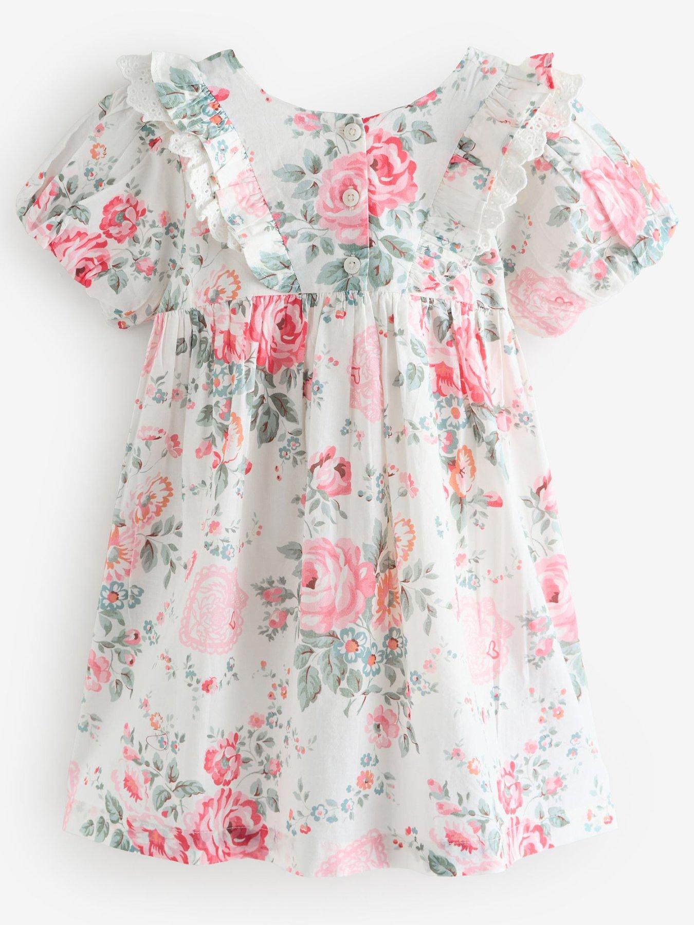 Image 2 of 6 of Cath Kidston Younger Girls Rose Frill Dress - Pink