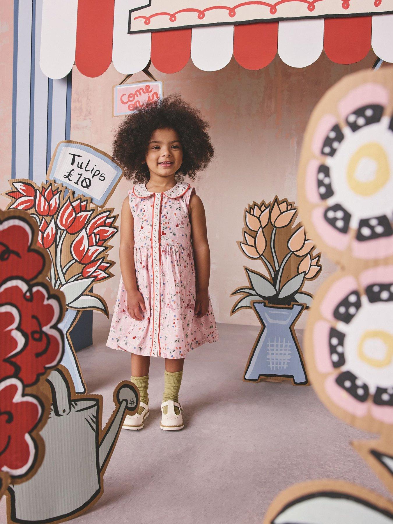 Image 3 of 7 of Cath Kidston Younger Girls Ditsy Collared Dress - Pink