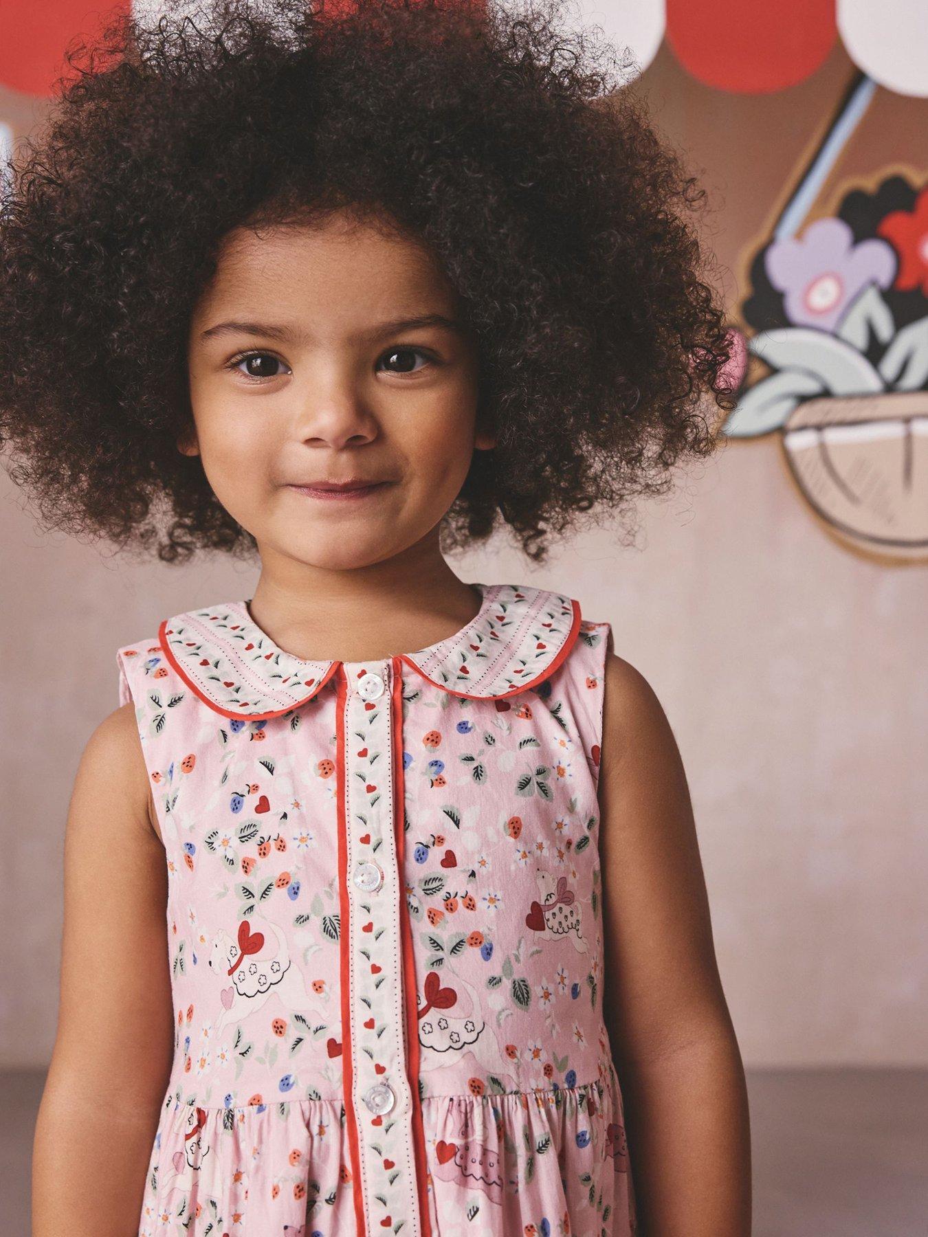 Image 4 of 7 of Cath Kidston Younger Girls Ditsy Collared Dress - Pink