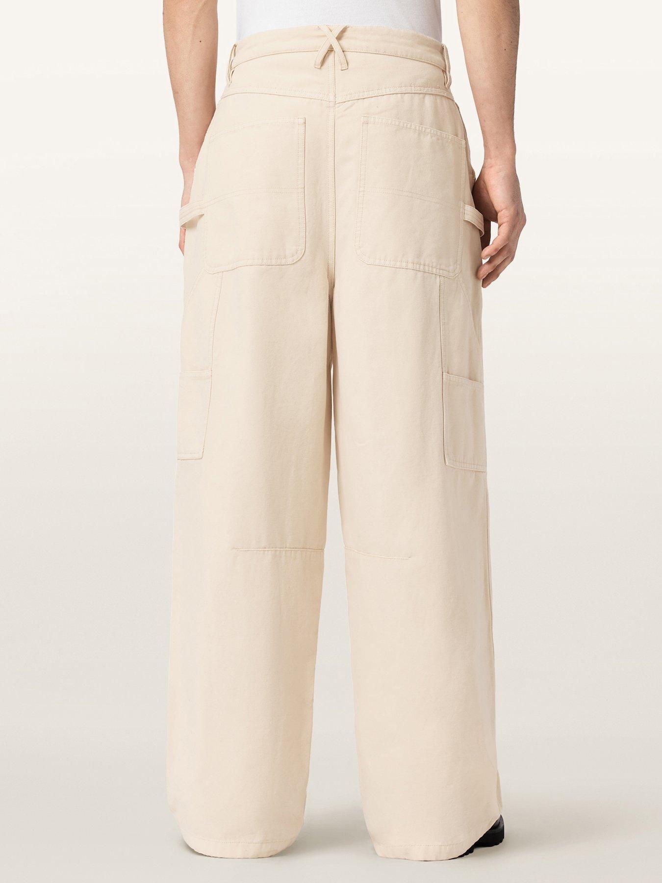 Image 2 of 7 of AllSaints Jackson Wide Trousers - Light Beige