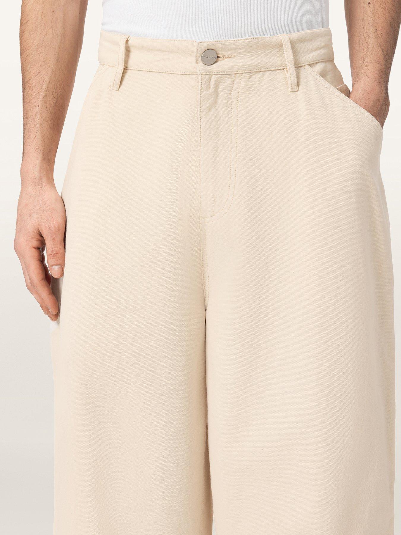 Image 4 of 7 of AllSaints Jackson Wide Trousers - Light Beige