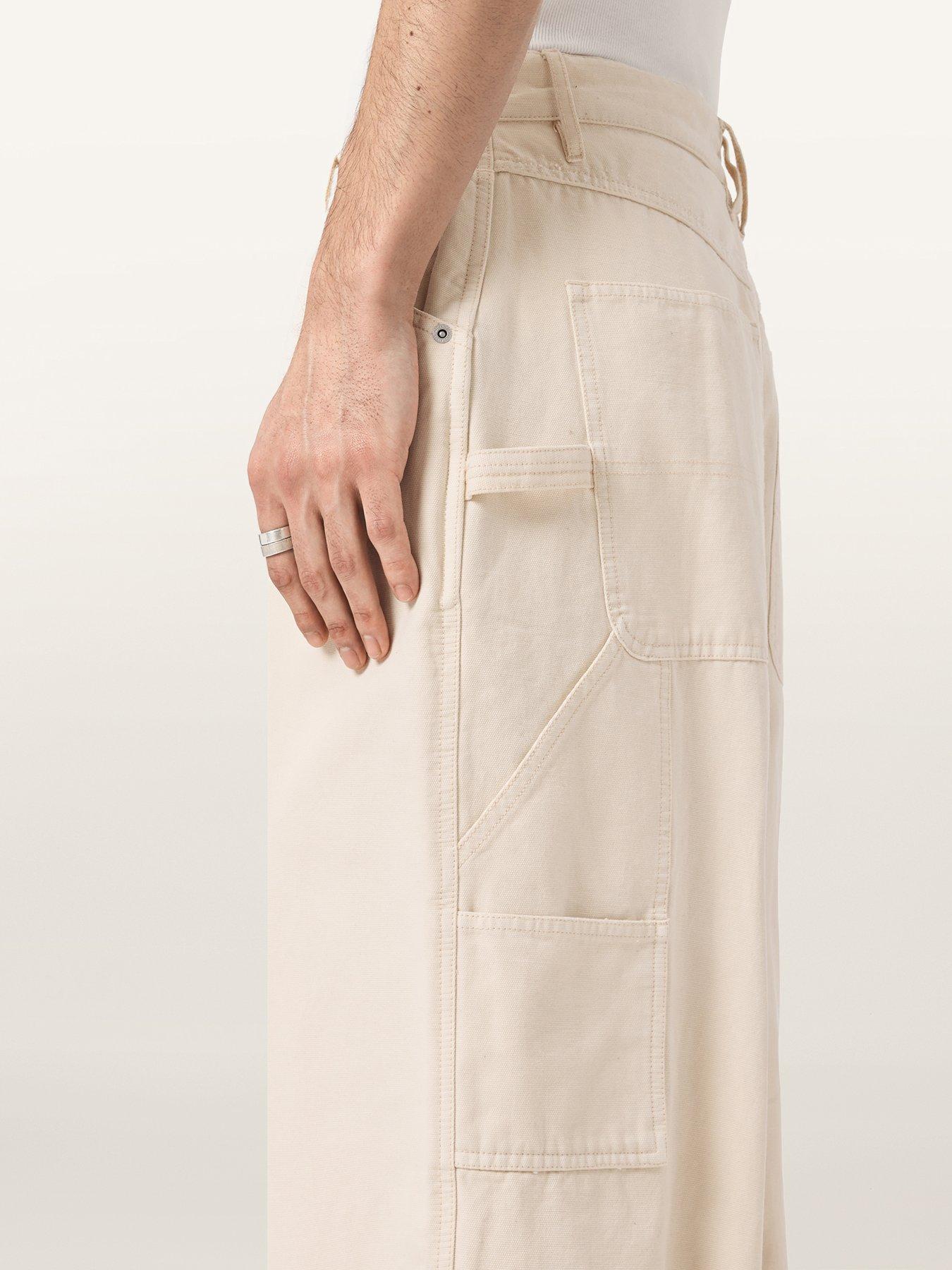 Image 5 of 7 of AllSaints Jackson Wide Trousers - Light Beige