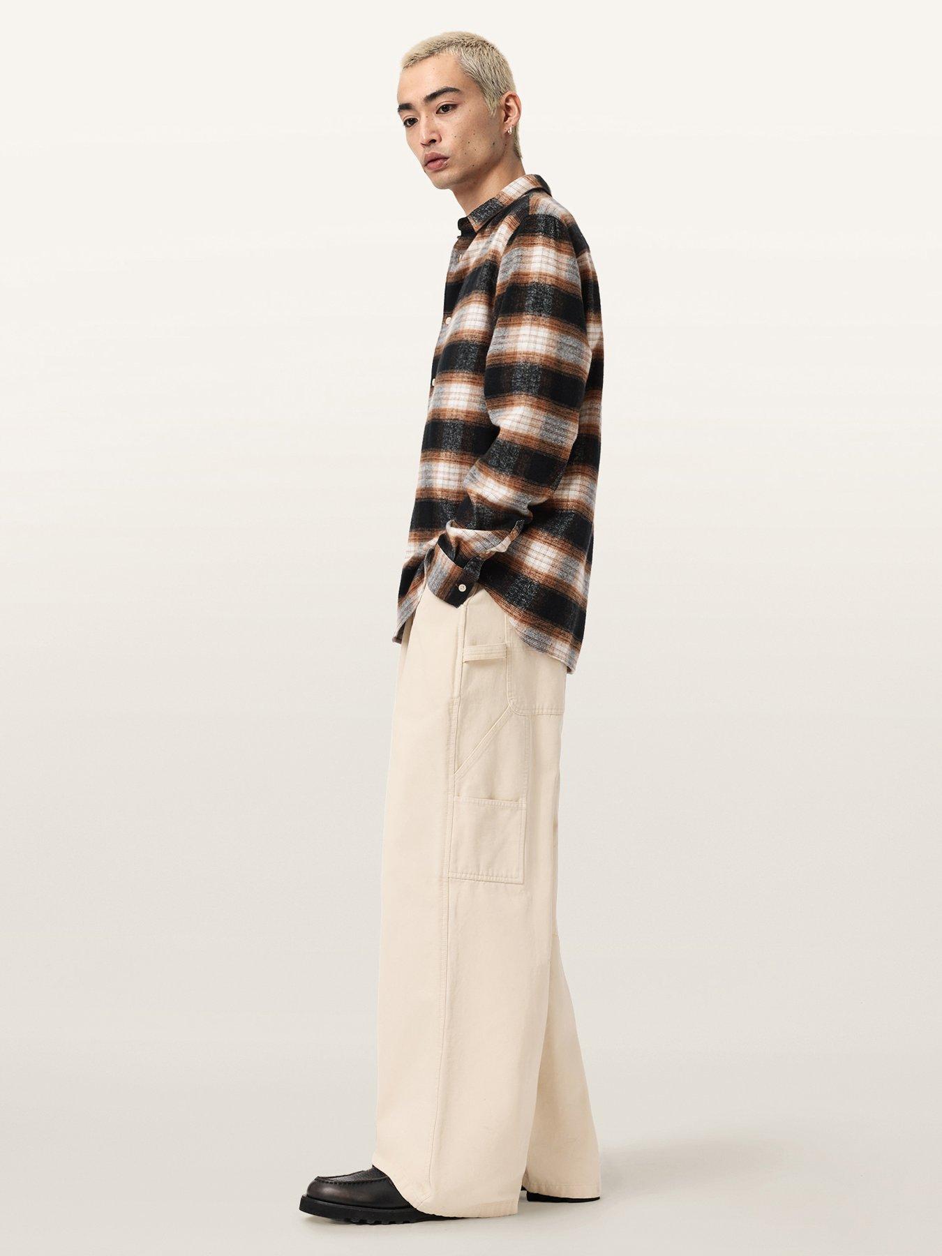 Image 6 of 7 of AllSaints Jackson Wide Trousers - Light Beige