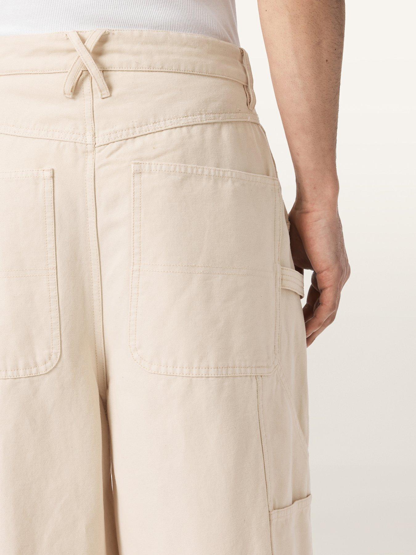Image 7 of 7 of AllSaints Jackson Wide Trousers - Light Beige