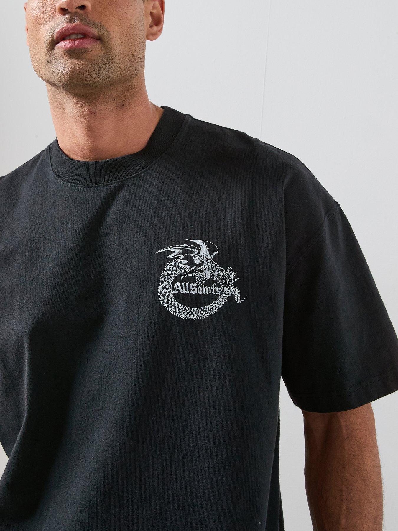 AllSaints TIERRA CREW - T-shirt imprimé - black/noir