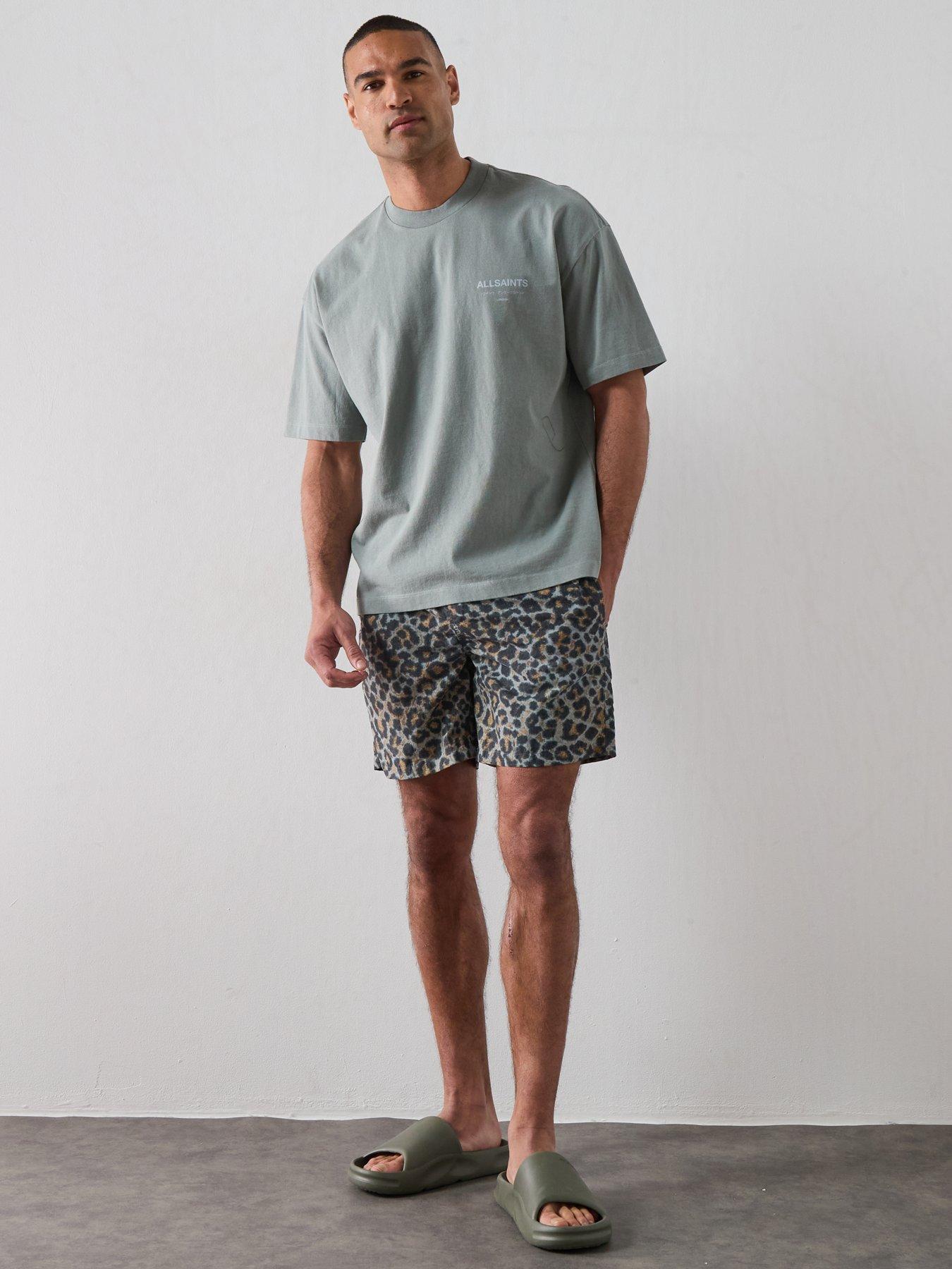 Image 3 of 6 of AllSaints Silesia Printed Swim Shorts - Grey