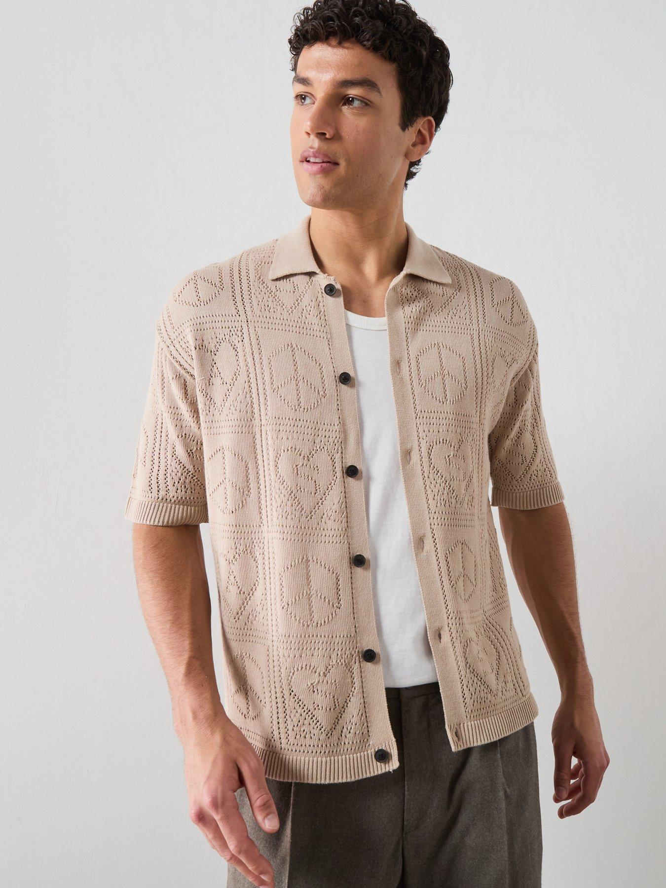 AllSaints Arktx Short Sleeve Knitted Fashion Cardigan