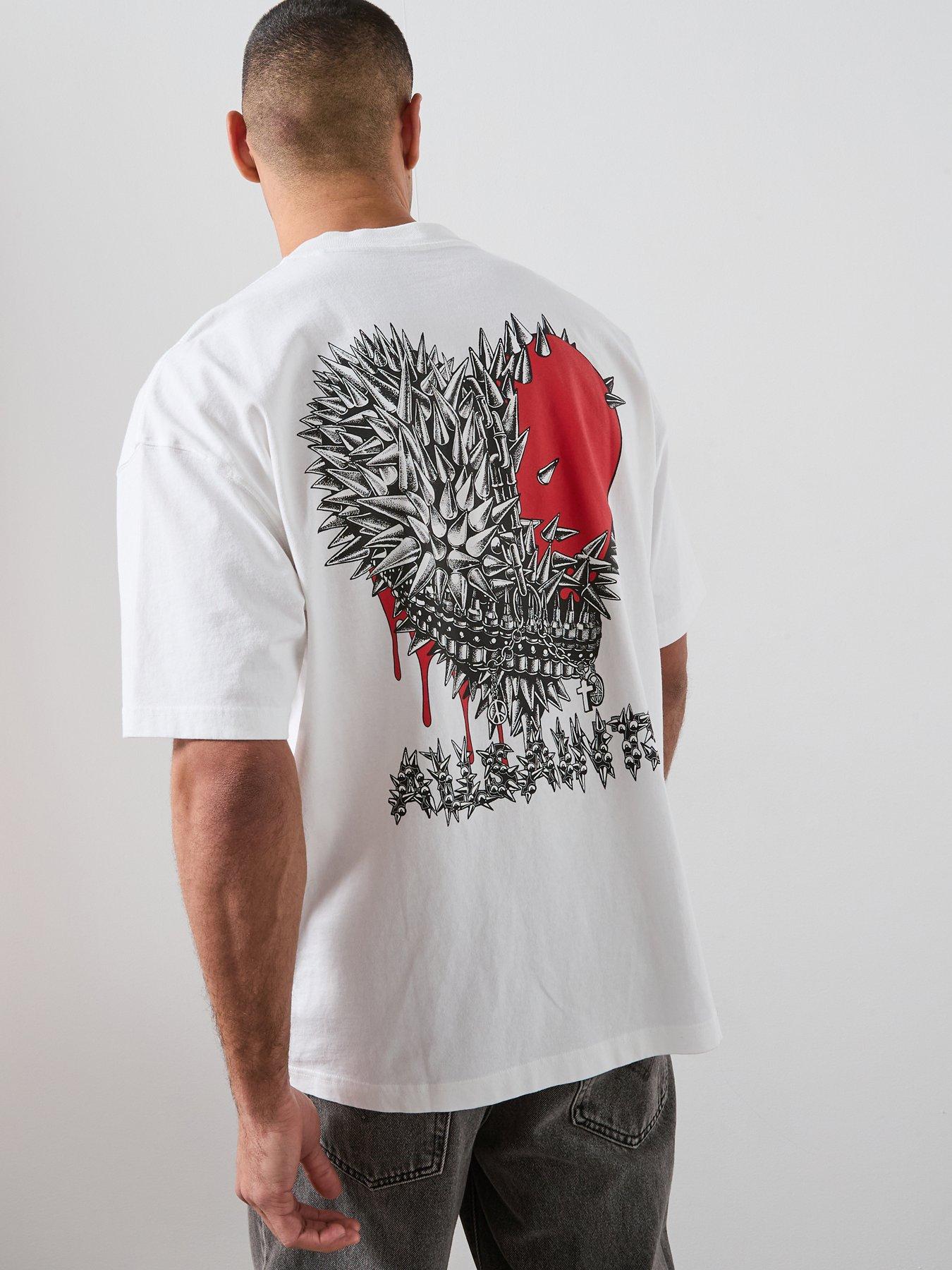 Image 1 of 6 of AllSaints Chaste Graphic T-Shirt - White