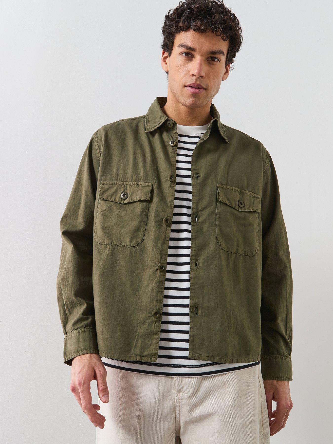 AllSaints Strand Long Sleeve Casual Shirt - Dark Green