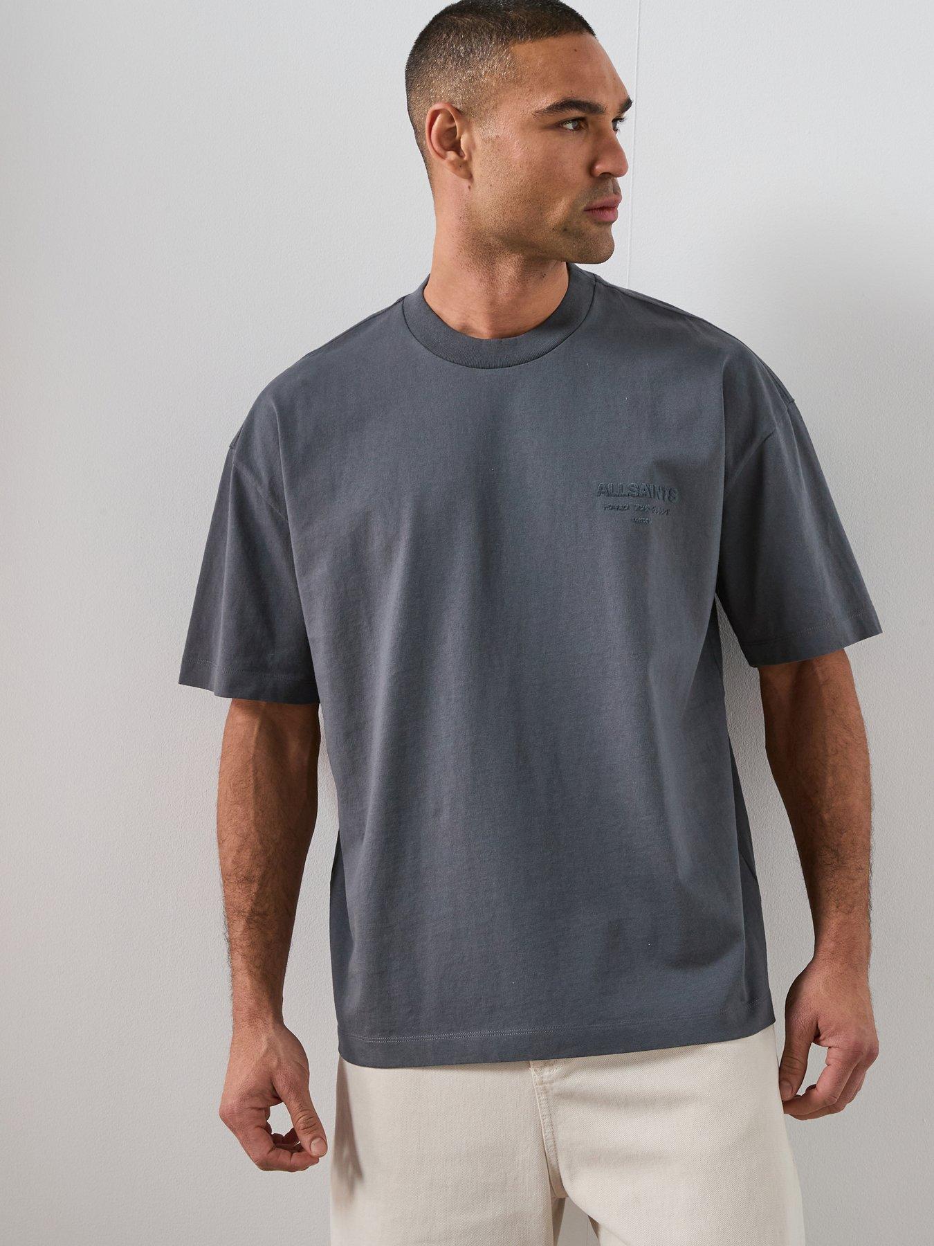 Image 1 of 6 of AllSaints Xander Short Sleeve Crew Neck T-Shirt - Dark Blue