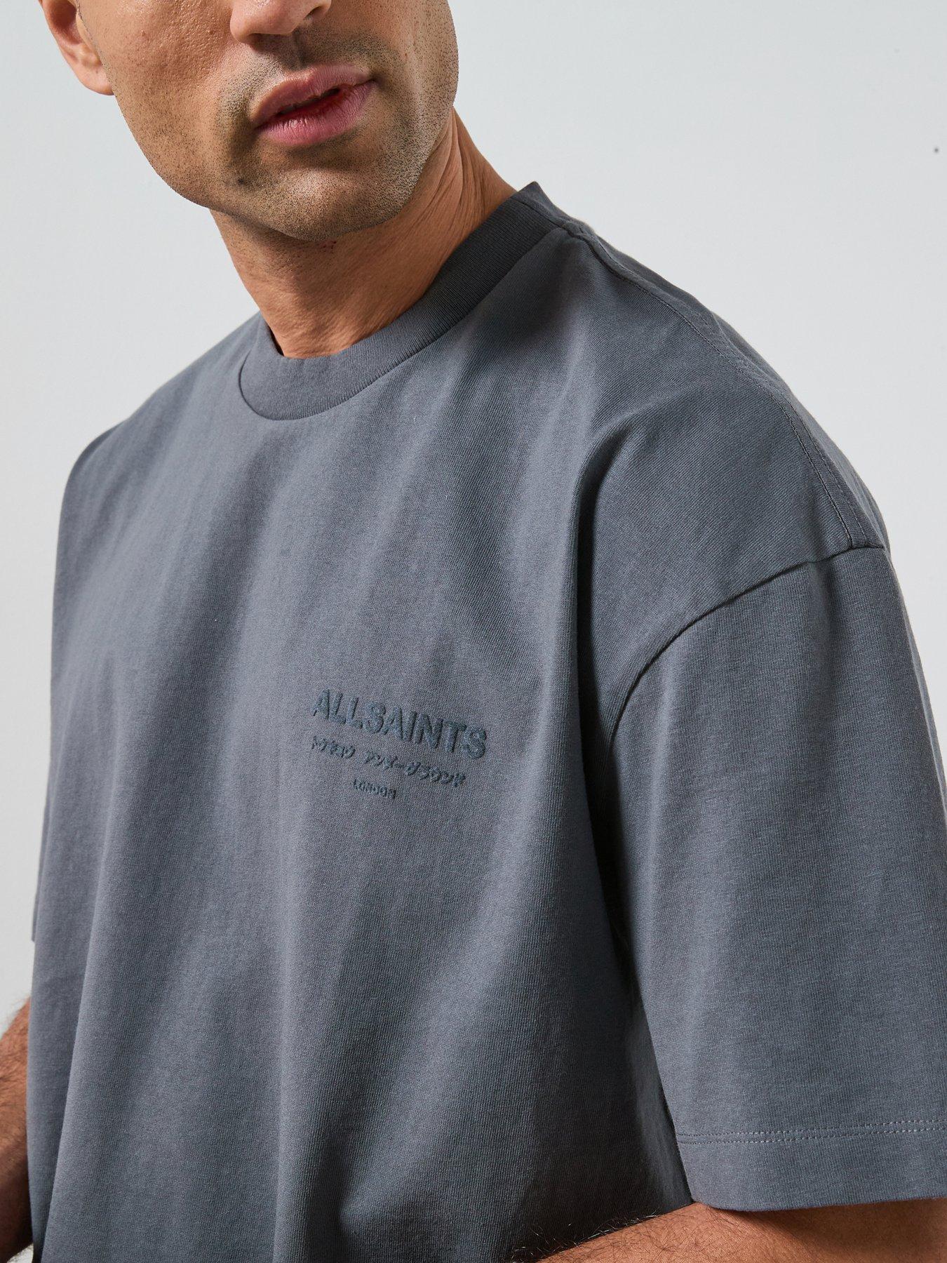 Image 6 of 6 of AllSaints Xander Short Sleeve Crew Neck T-Shirt - Dark Blue
